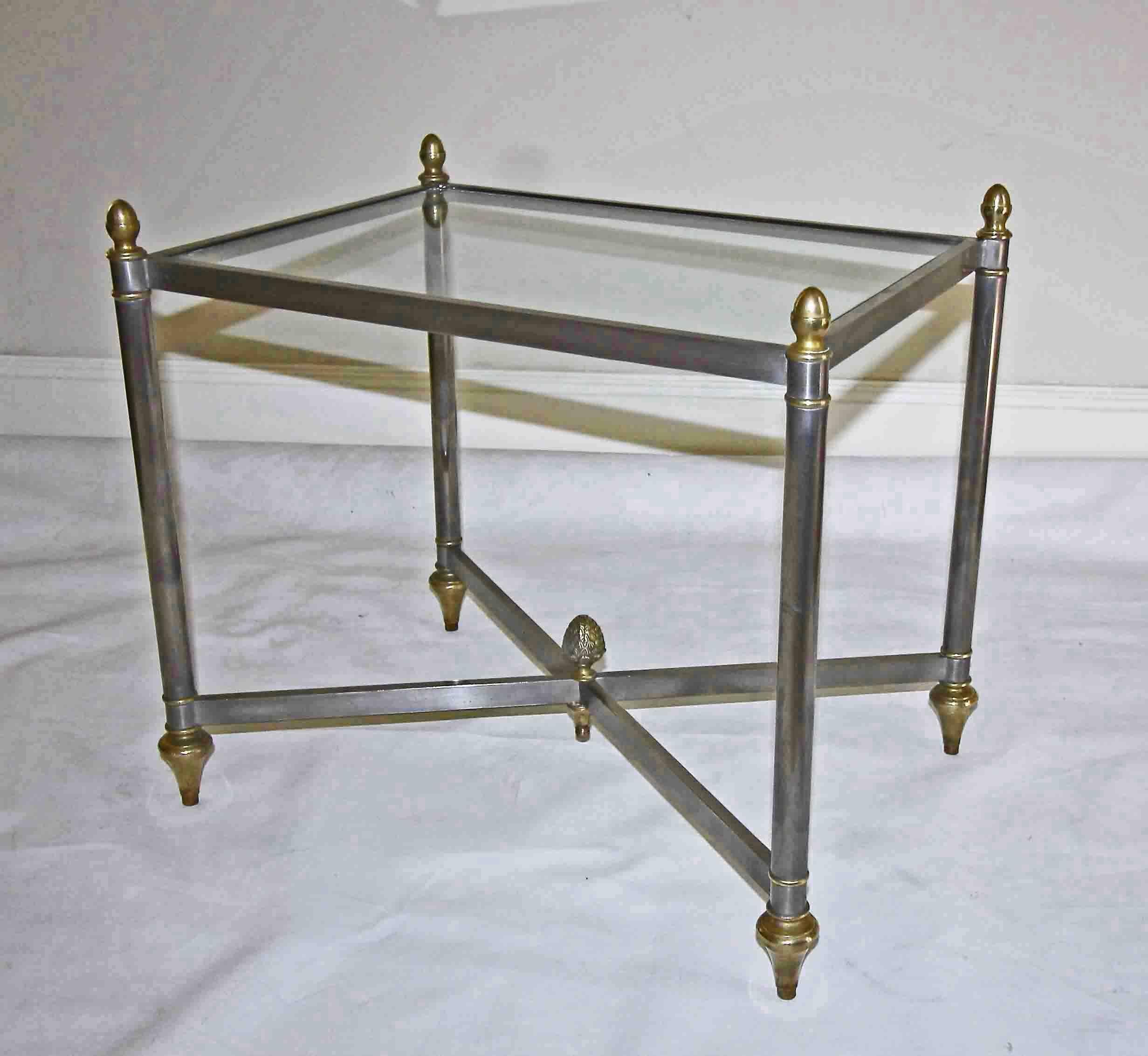 Italian Jansen Style Steel Brass Side or End Table 5