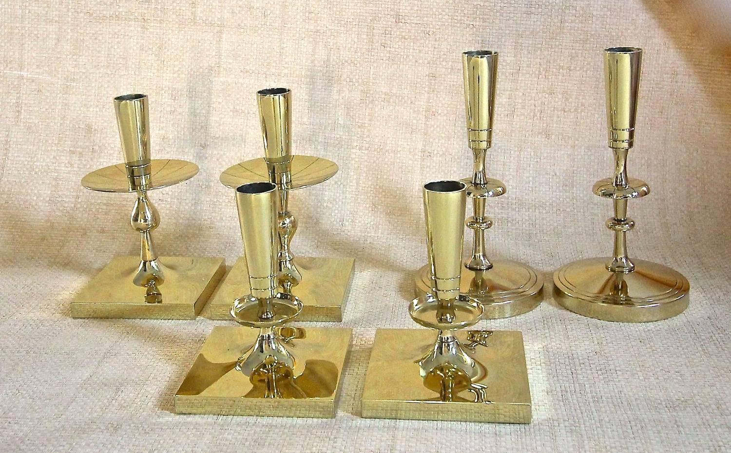 Collection of Tommi Parzinger for Dorlyn Brass Candlesticks 5
