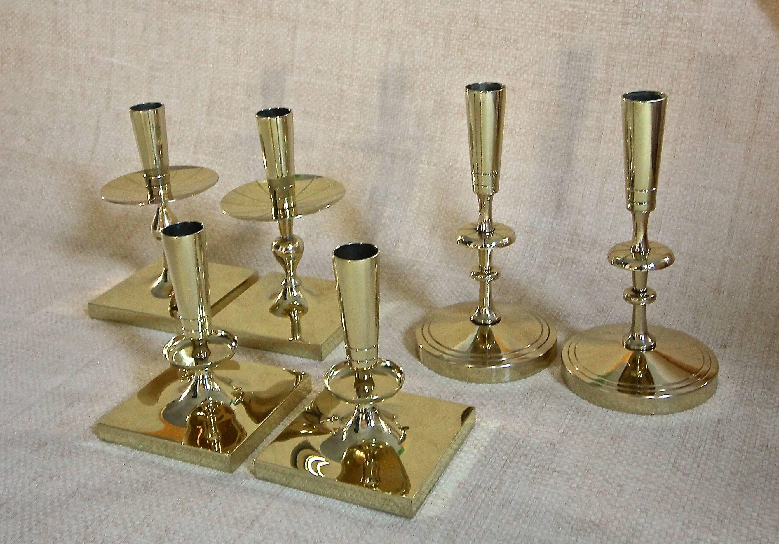 Collection of Tommi Parzinger for Dorlyn Brass Candlesticks 2