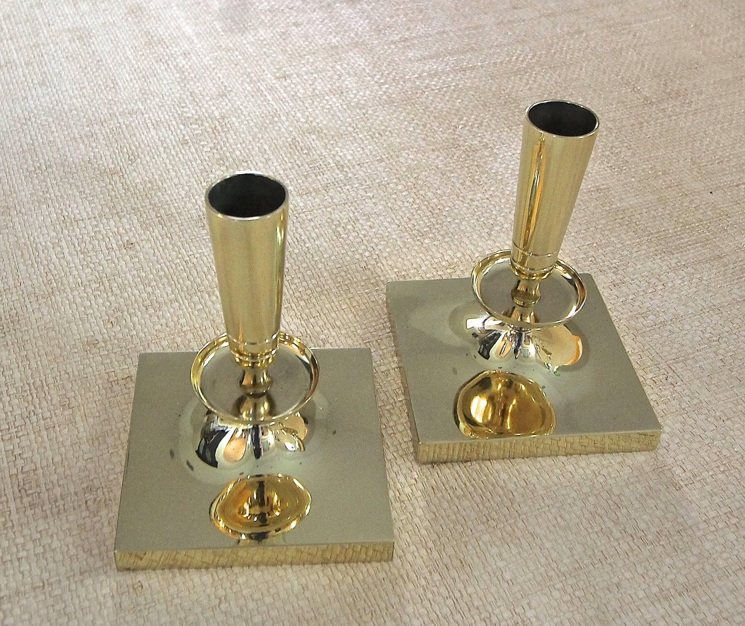 Collection of Tommi Parzinger for Dorlyn Brass Candlesticks 3