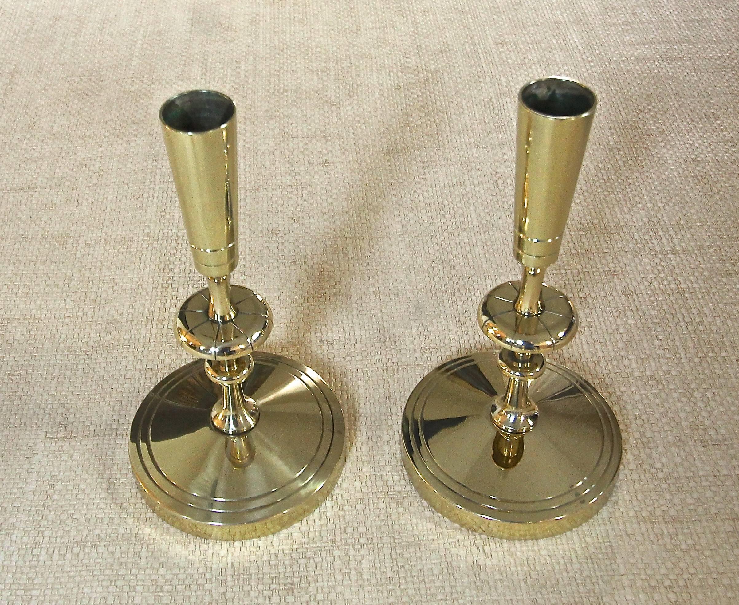Collection of Tommi Parzinger for Dorlyn Brass Candlesticks 4