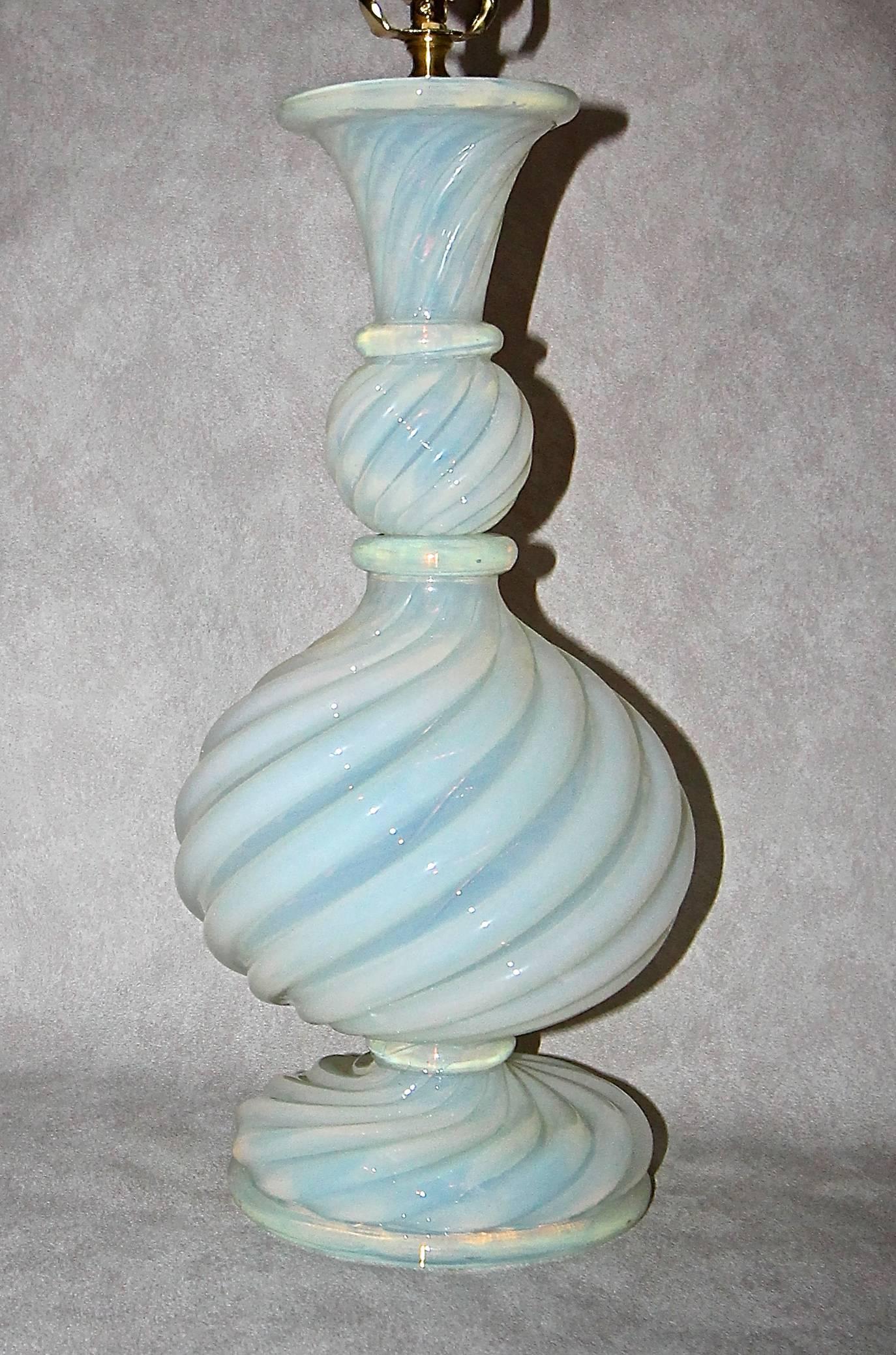 Rare Barovier & Toso Murano Opalescent Glass Table Lamp 3