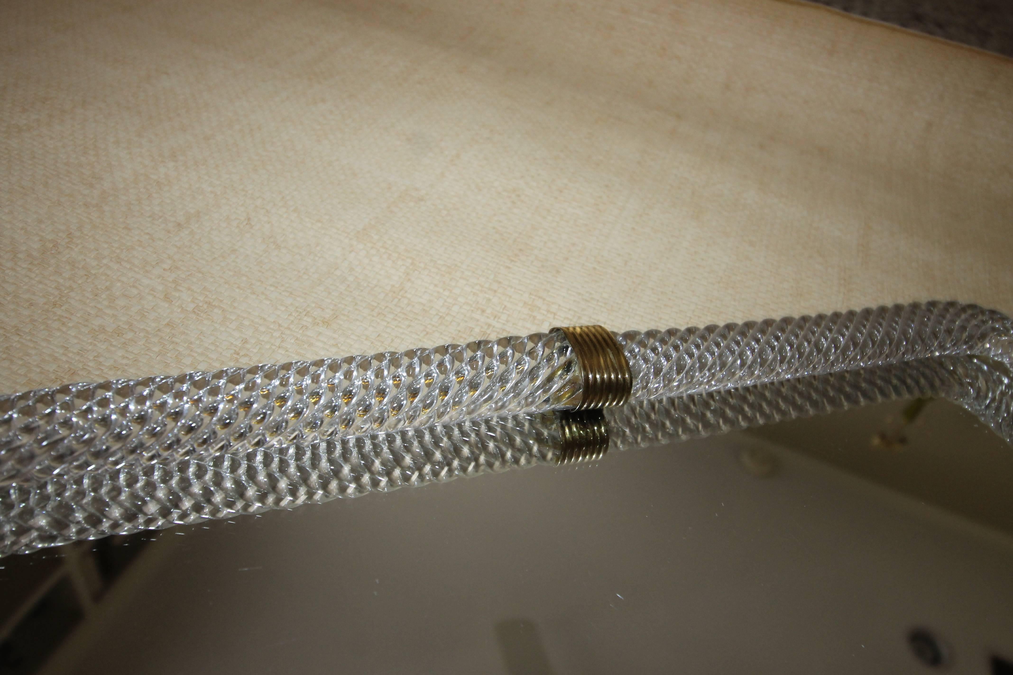 Venini Style Murano Twisted Glass Rope Vanity Tray 2