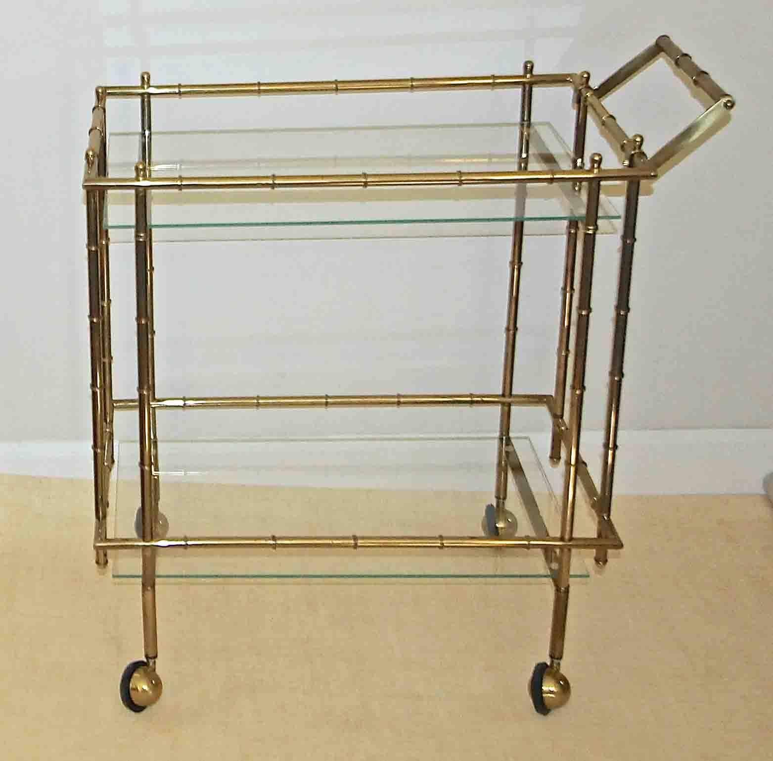 faux bamboo bar cart