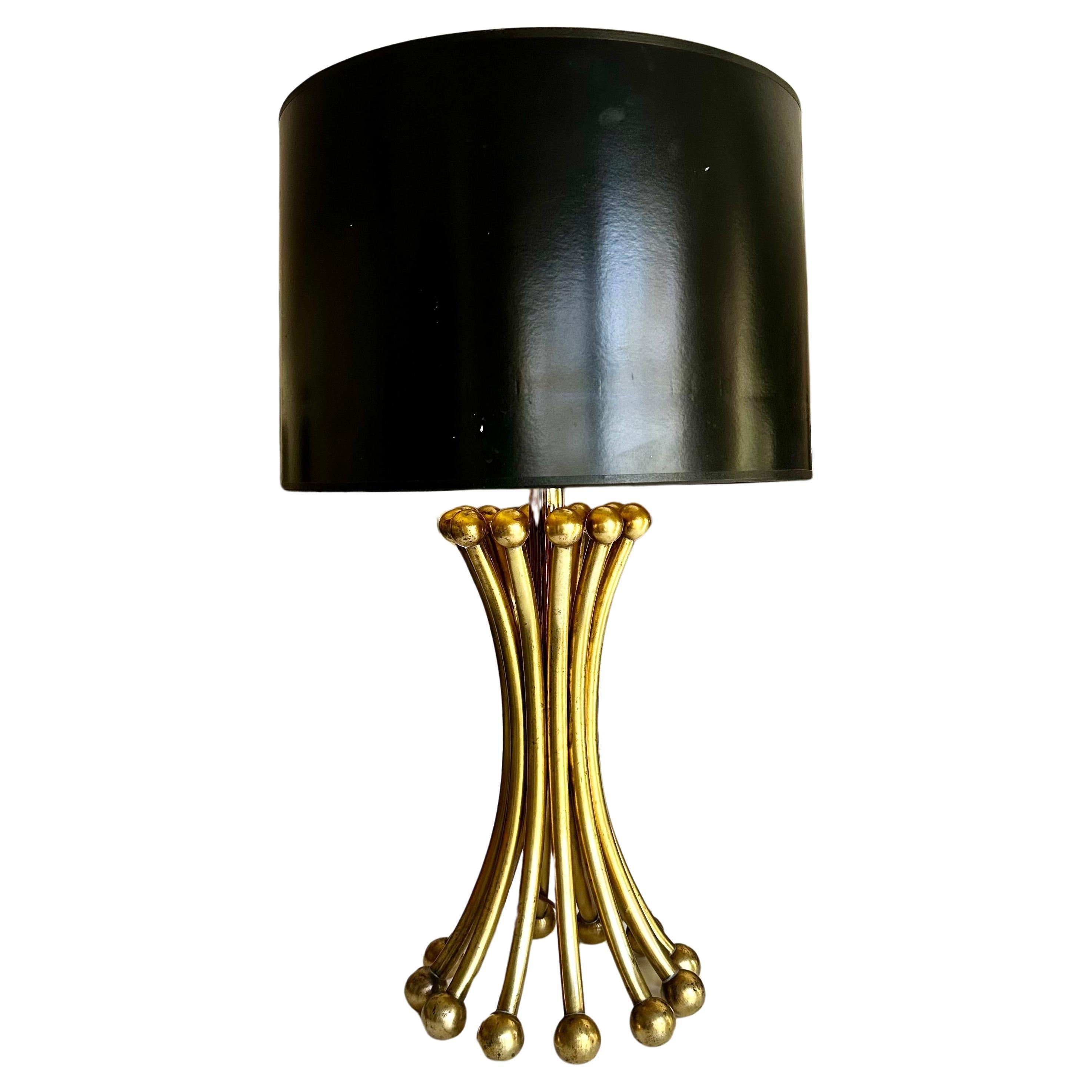 Lampe à gerbe de blé à tige et boule en laiton massif en vente