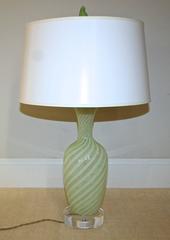 Pale Green Dino Martens Latticino Murano Lamp