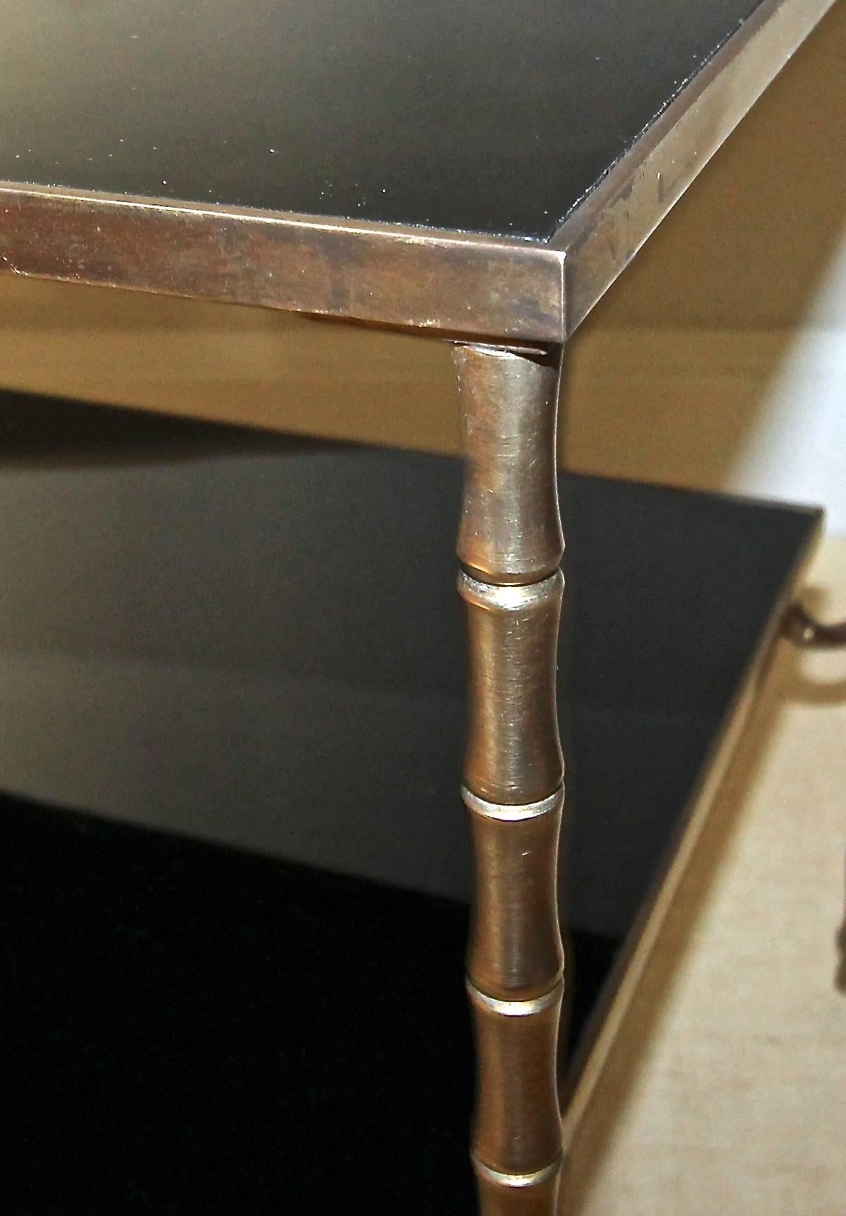 Maison Baguès Faux Bronze Bamboo Two-Tier Side Table 4