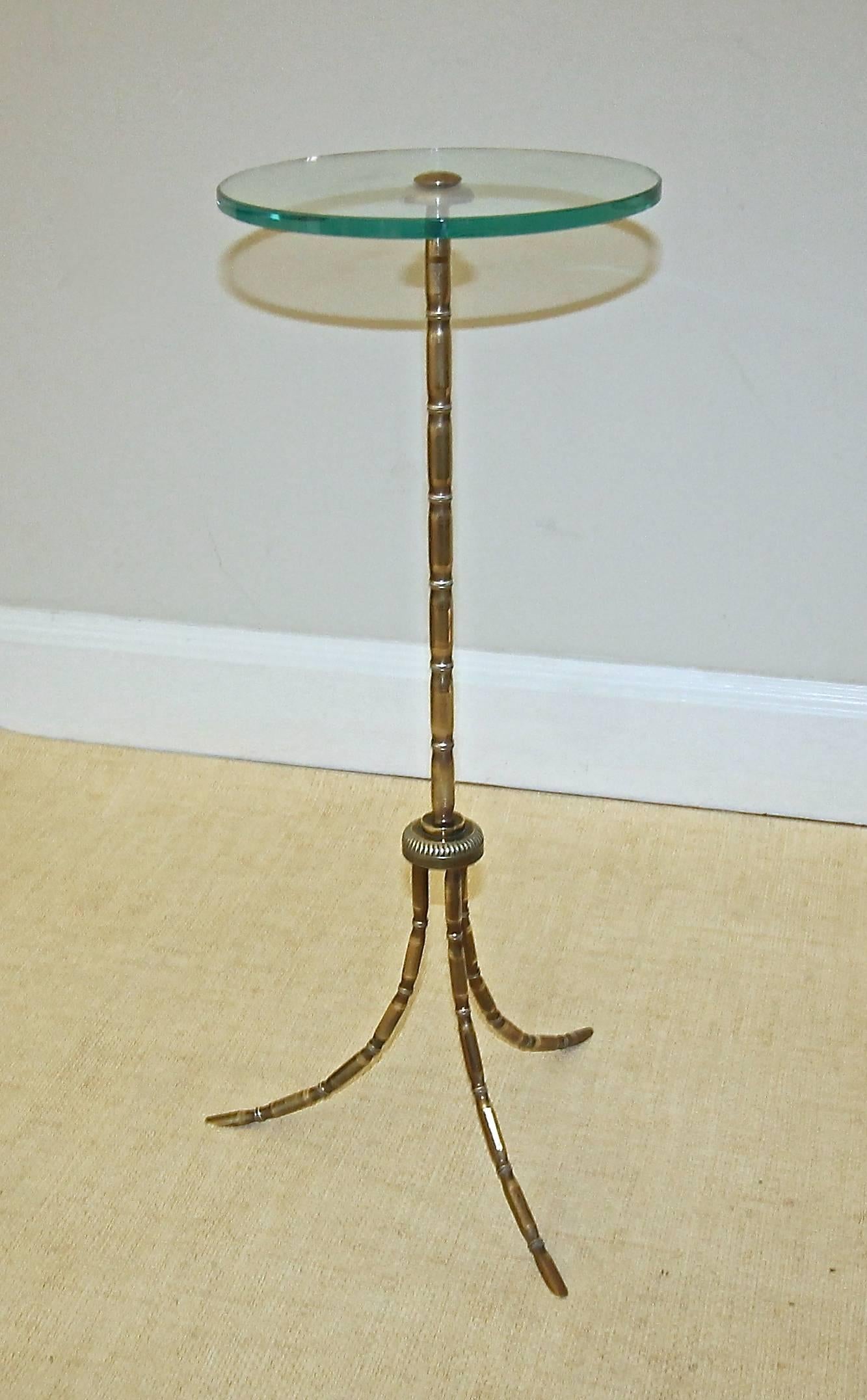 French Maison Bagues Faux Bamboo Bronze Side End Table 3