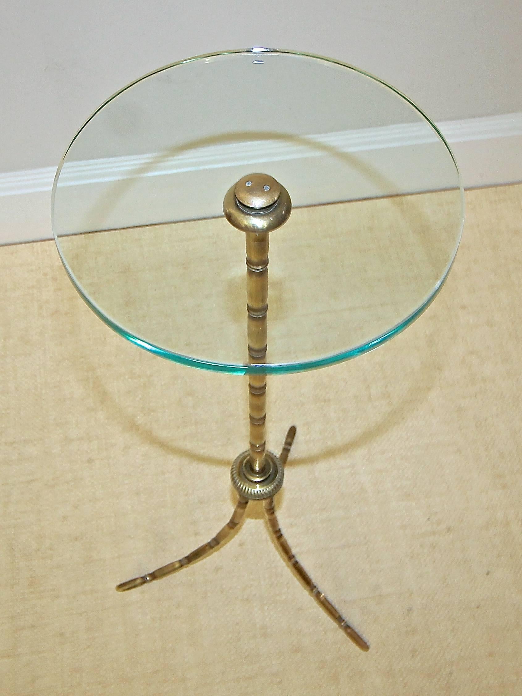 French Maison Bagues Faux Bamboo Bronze Side End Table 1