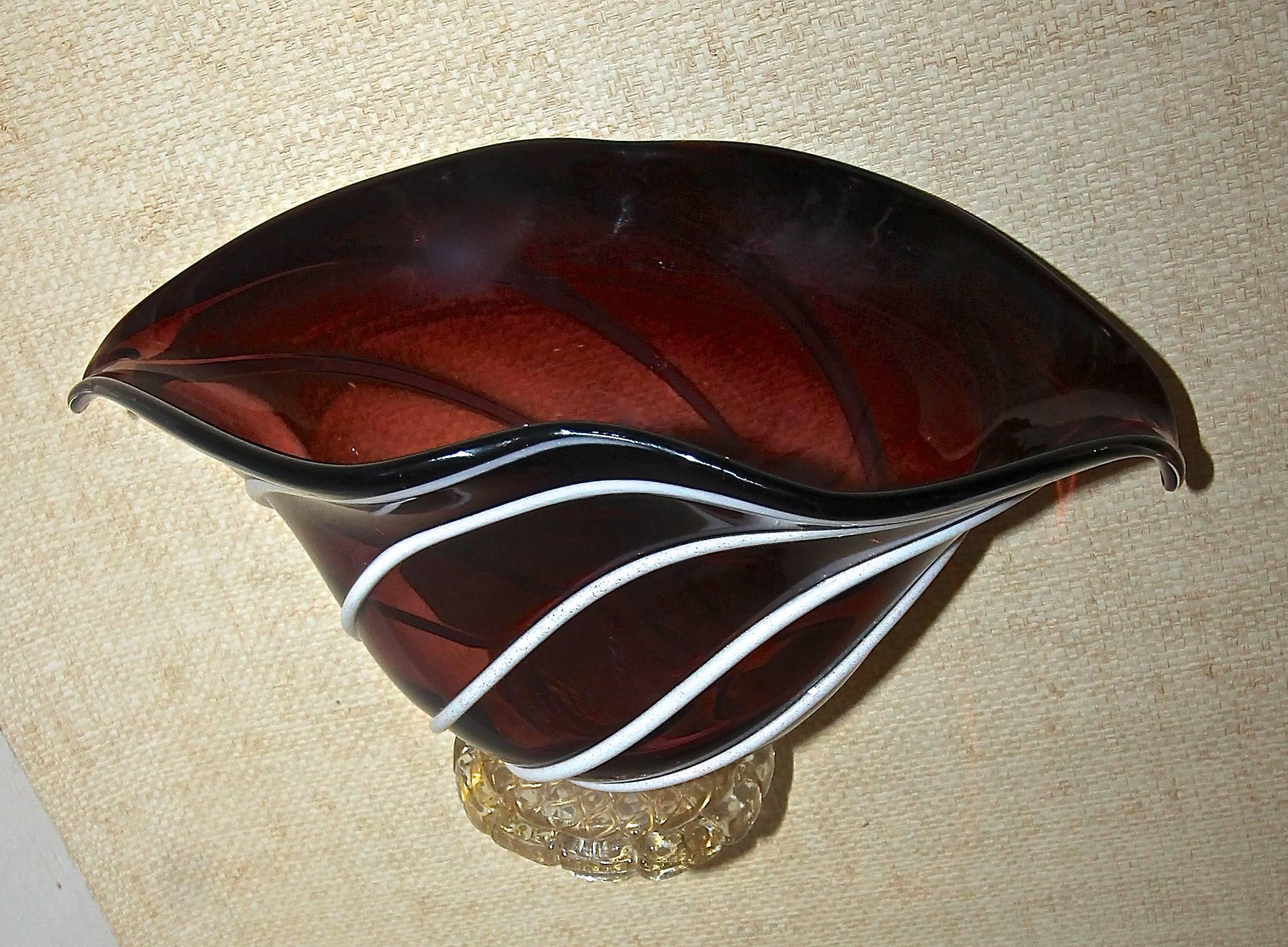 Italian Barovier Murano Glass Centerpiece Bowl