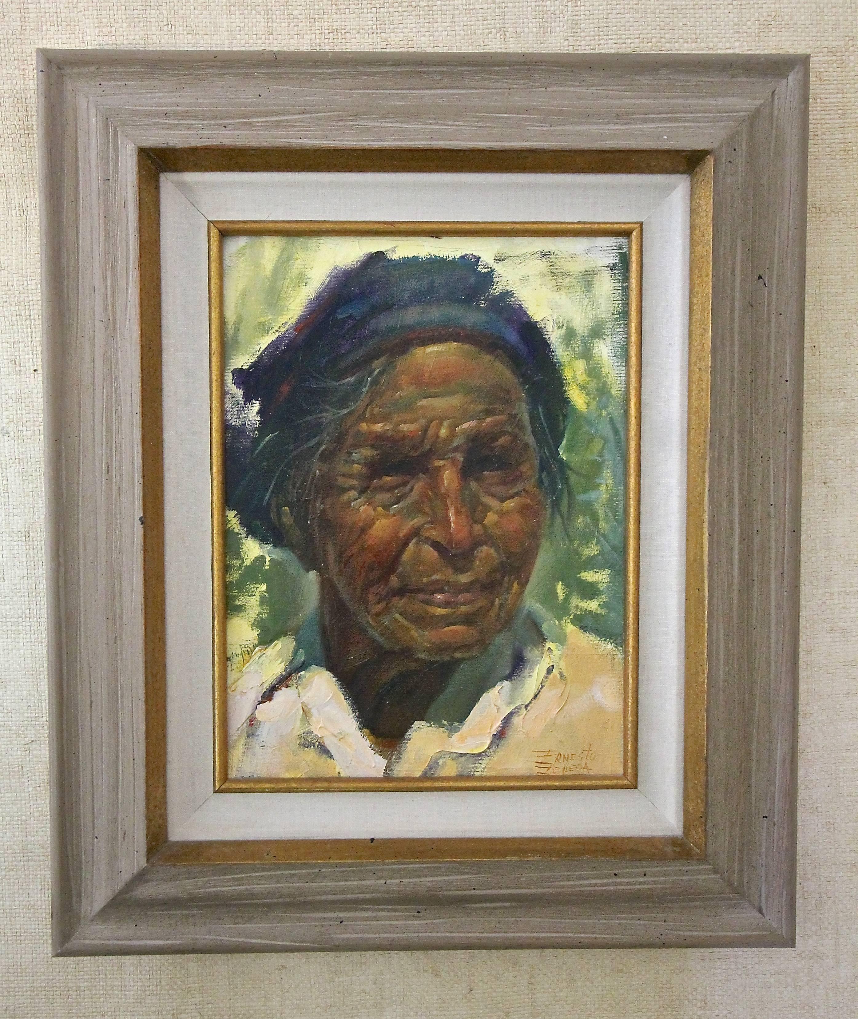 Ernesto Zepeda Native American Oil Painting In Good Condition In Palm Springs, CA