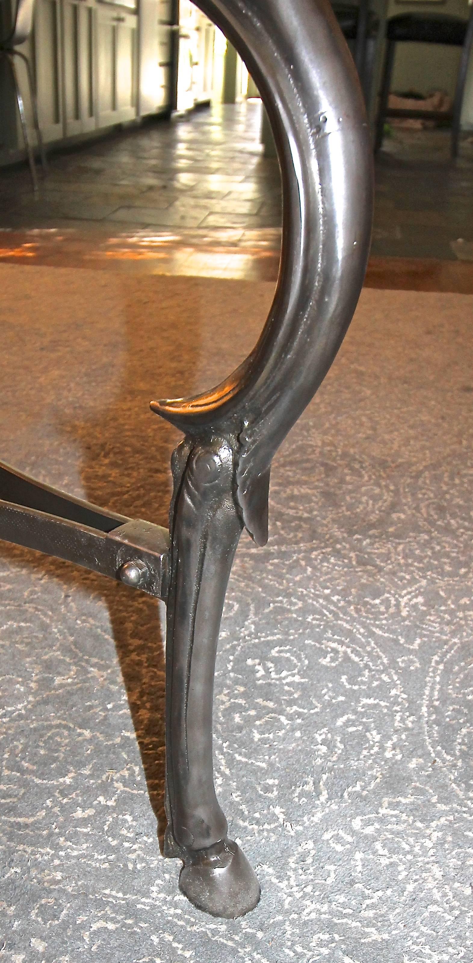 Jansen Style Cast Steel Horse Center Table 2