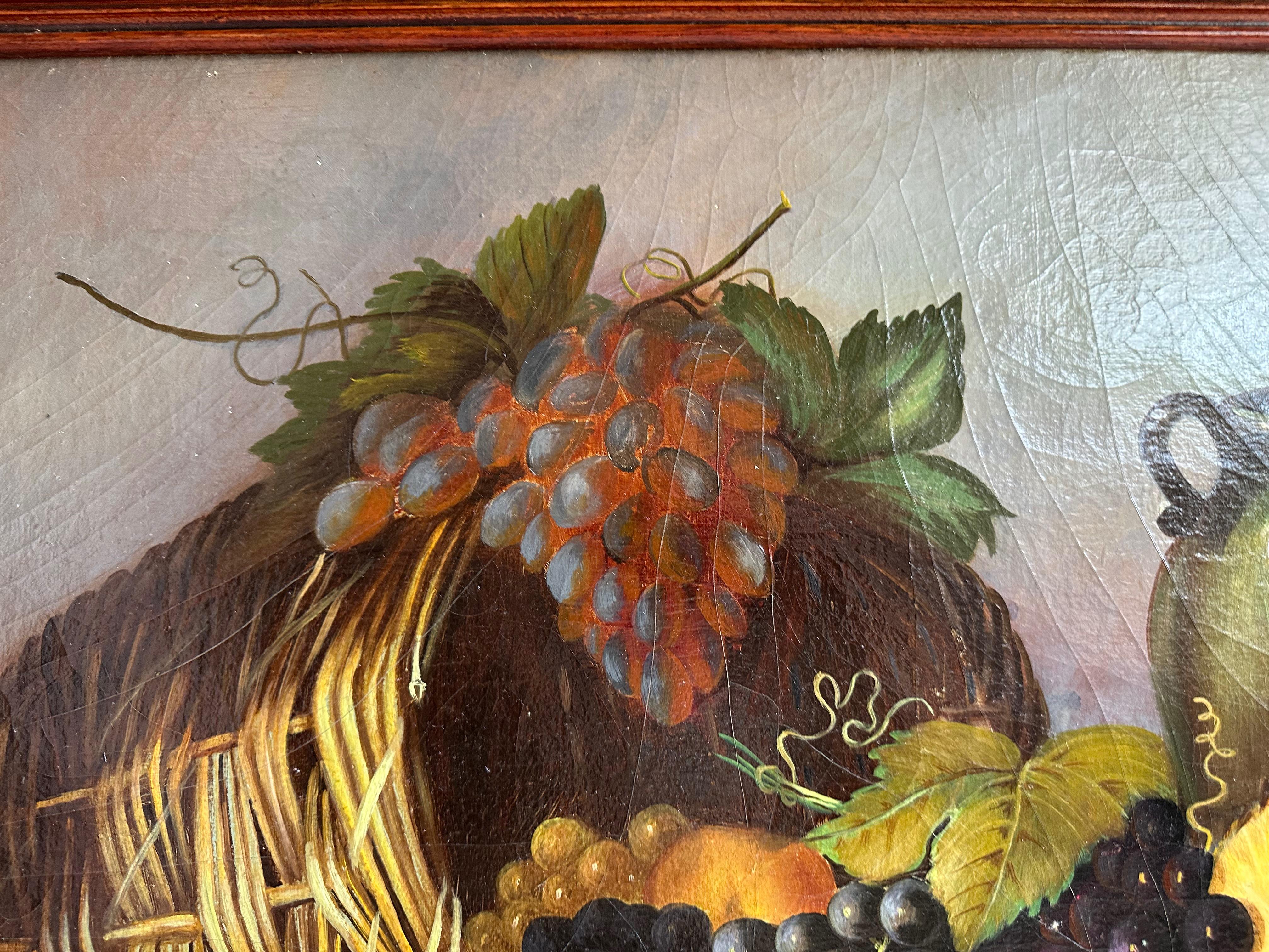 19. Jahrhundert Öl auf Leinwand Obststillleben im Angebot 5