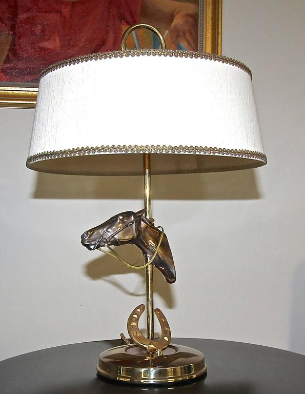French Horse Equestrian Brass Table Lamp at 1stDibs equestrian lamps