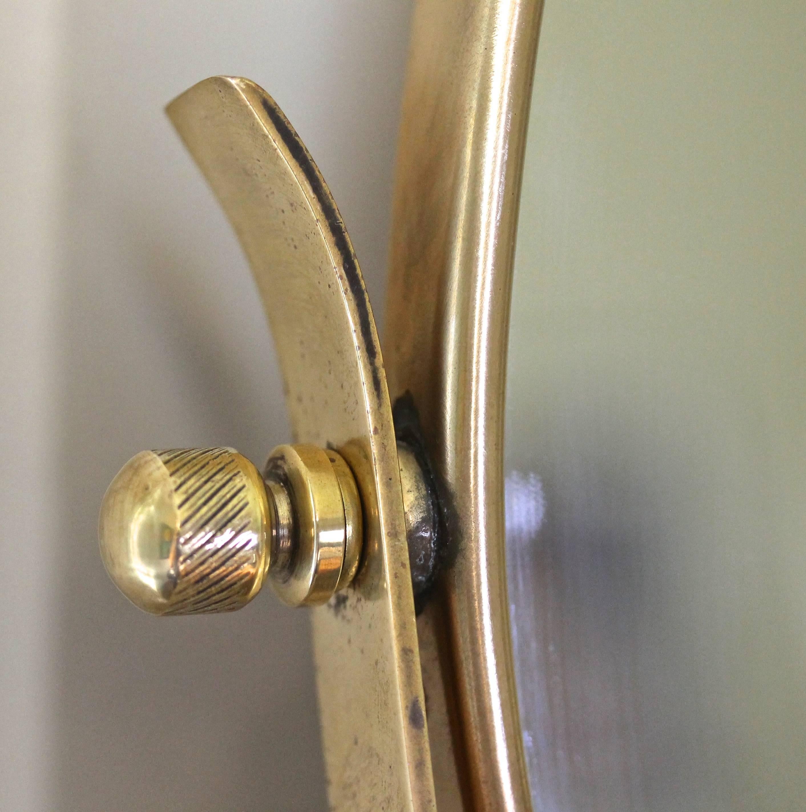 Gio Ponti Style Italian Brass Vanity Table Mirror 4