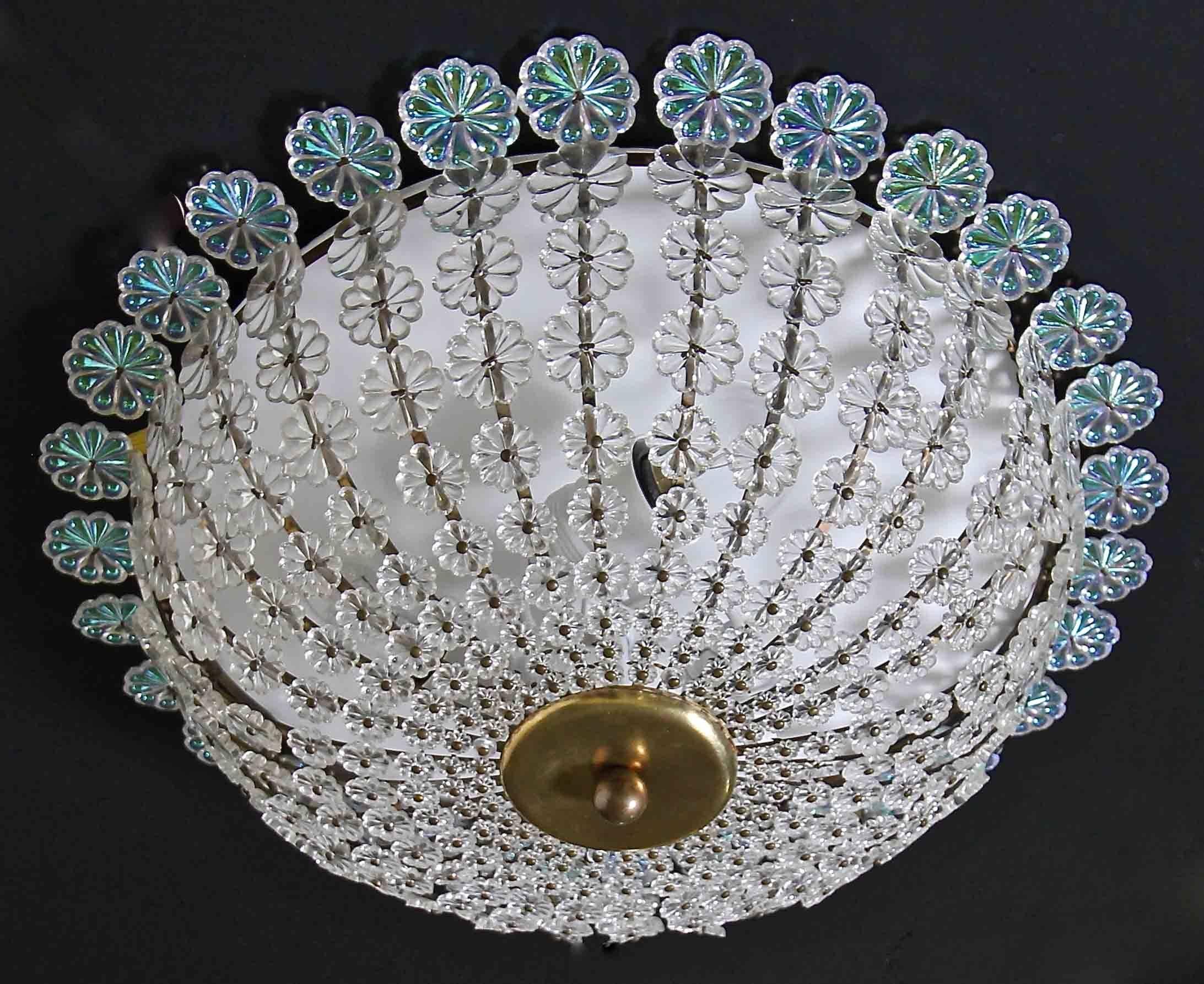 Rare Emil Stejnar Floral Flush Mount Ceiling Light 3