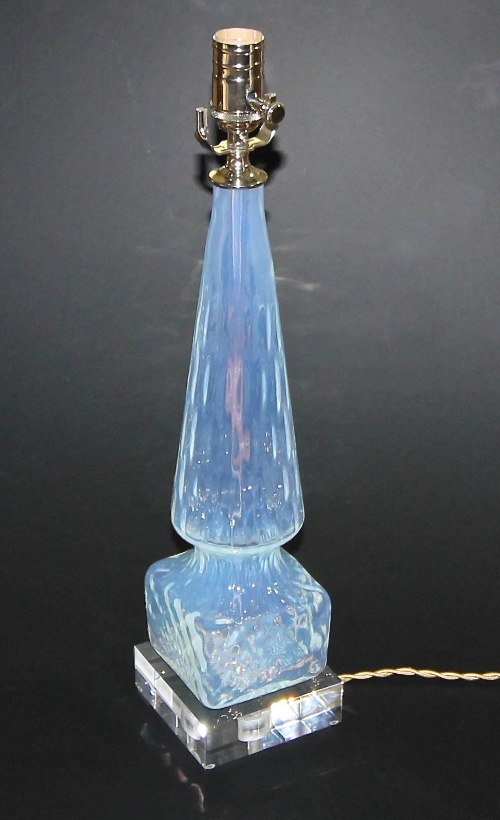 Murano Italian Opalescent Glass Lamp For Sale 3
