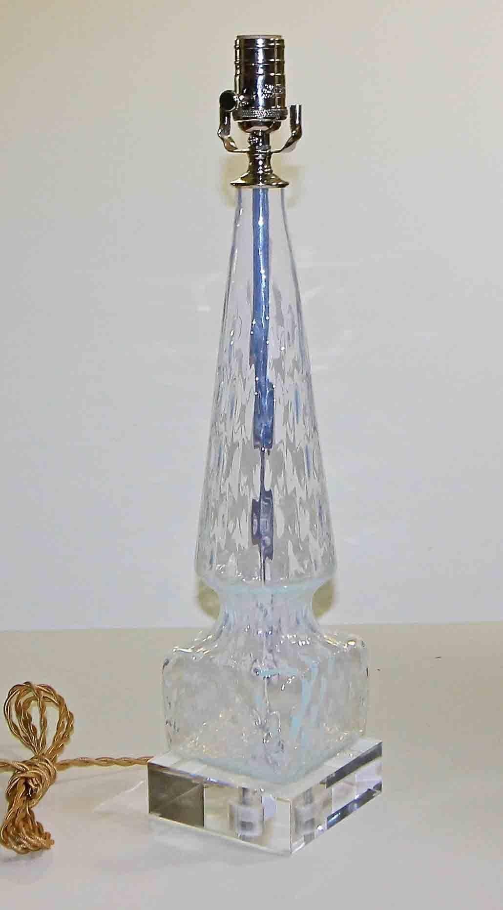 Murano Italian Opalescent Glass Lamp For Sale 4