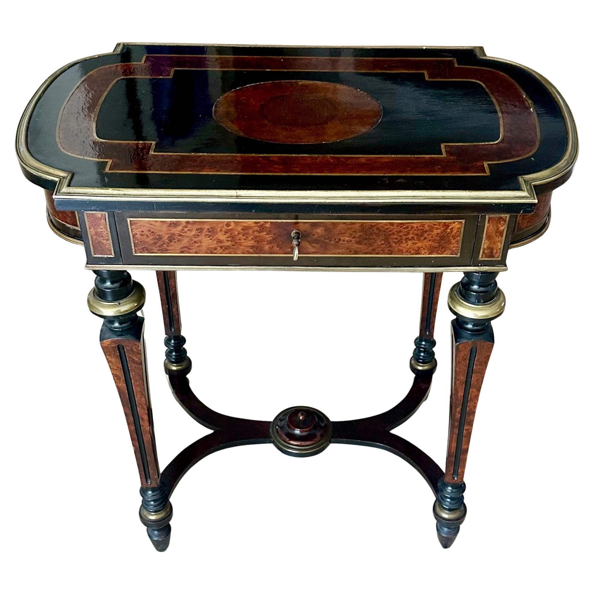 Antique 19th-century French Napoleon III Work or Vanity Side Table