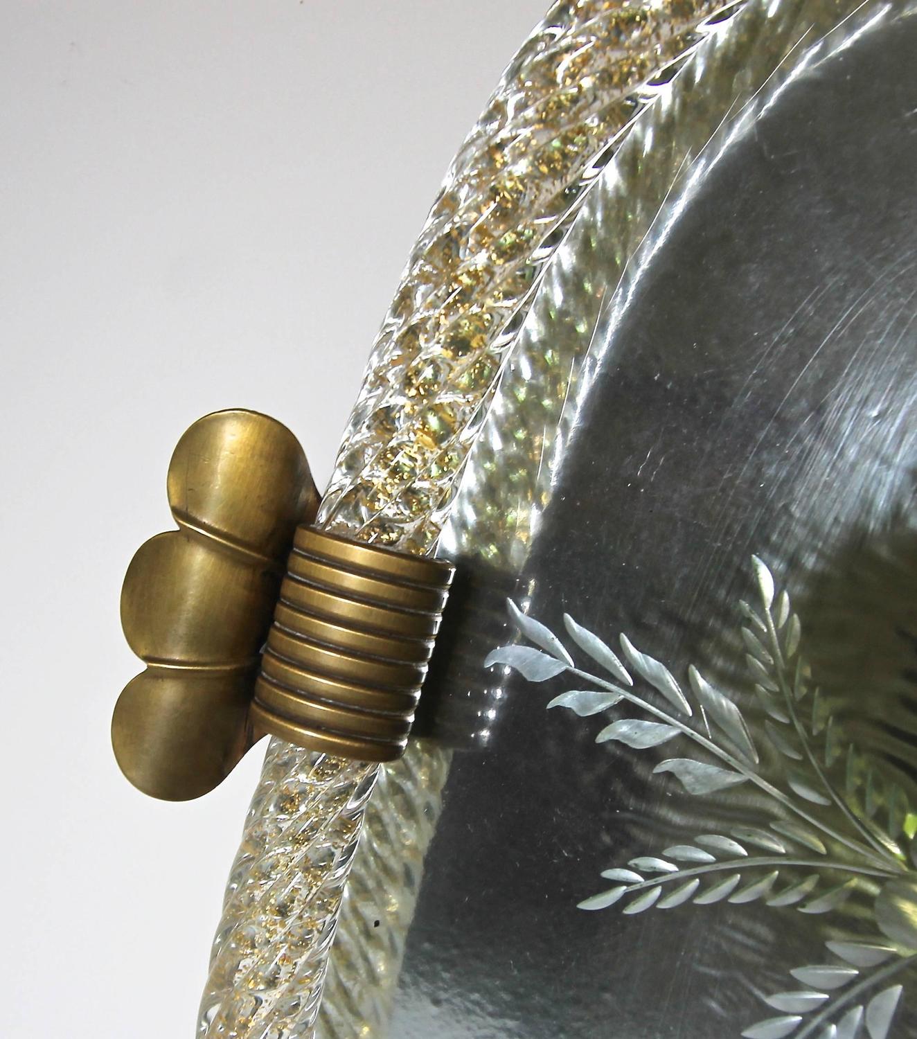 Murano Twisted Glass Rope Mirrored Vanity Tray For Sale at 1stdibs