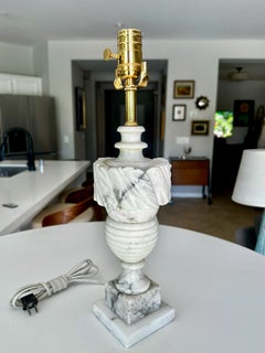 Single Italian Urn Neoclassic Alabaster Table Lamp