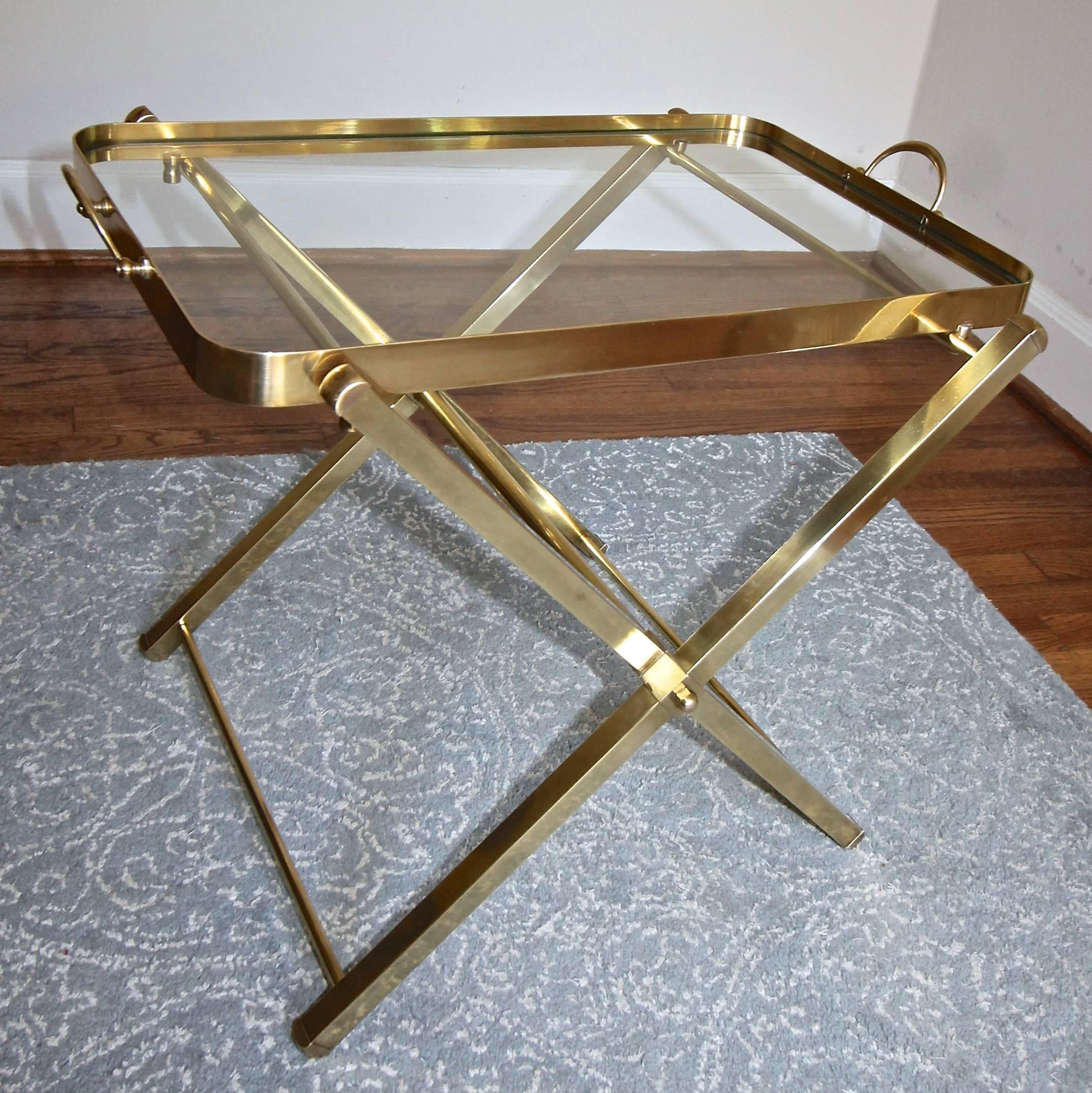 Italian Brass Serving Tray Side or End Table 5