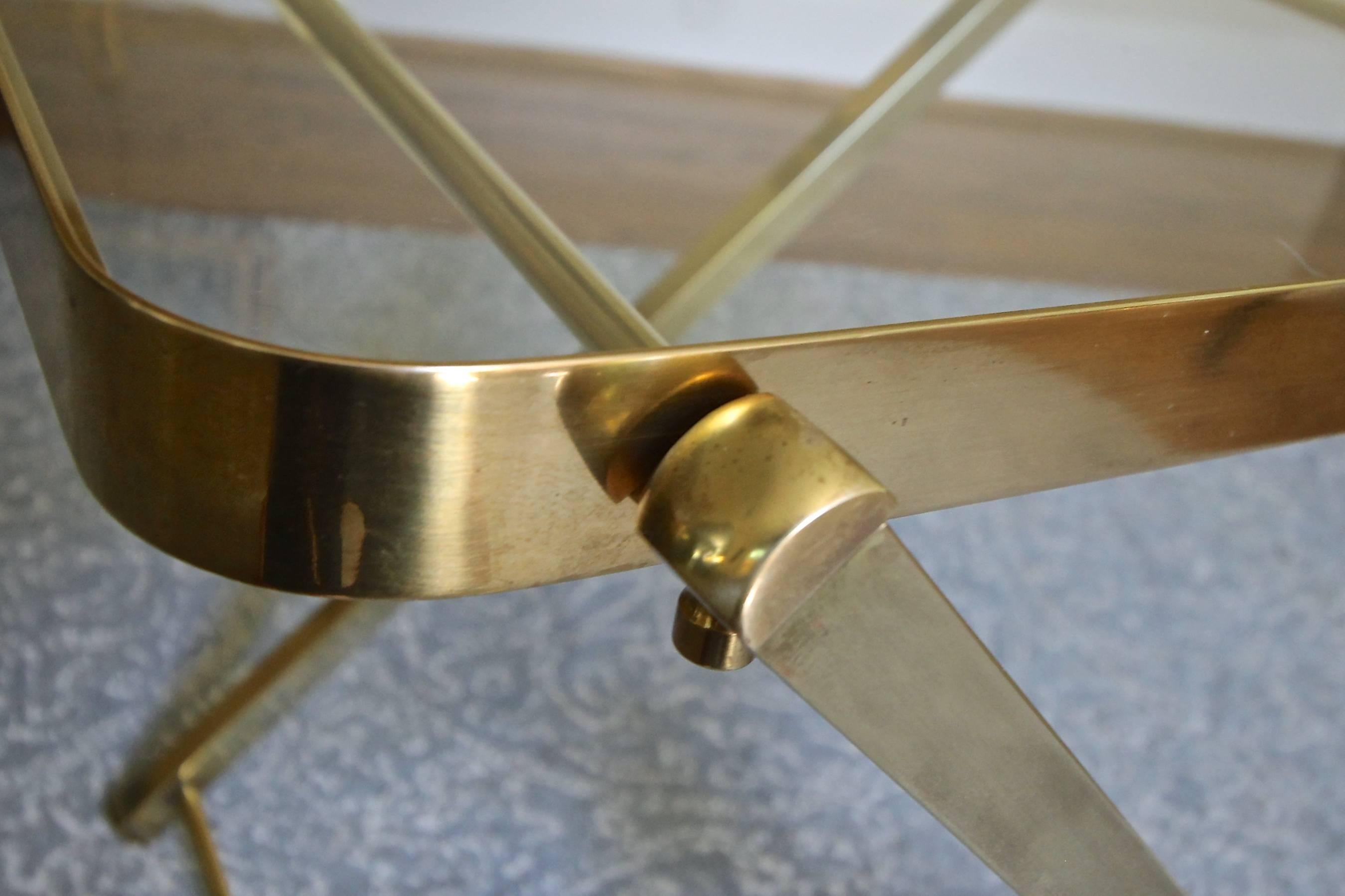 Italian Brass Serving Tray Side or End Table 2
