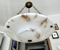 Large French Directoire Style Alabaster Pendant Chandelier