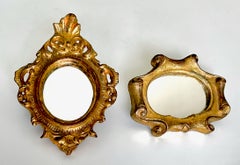Mid-Century Italian Giltwood Florentia Accent Mirrors - a Pair