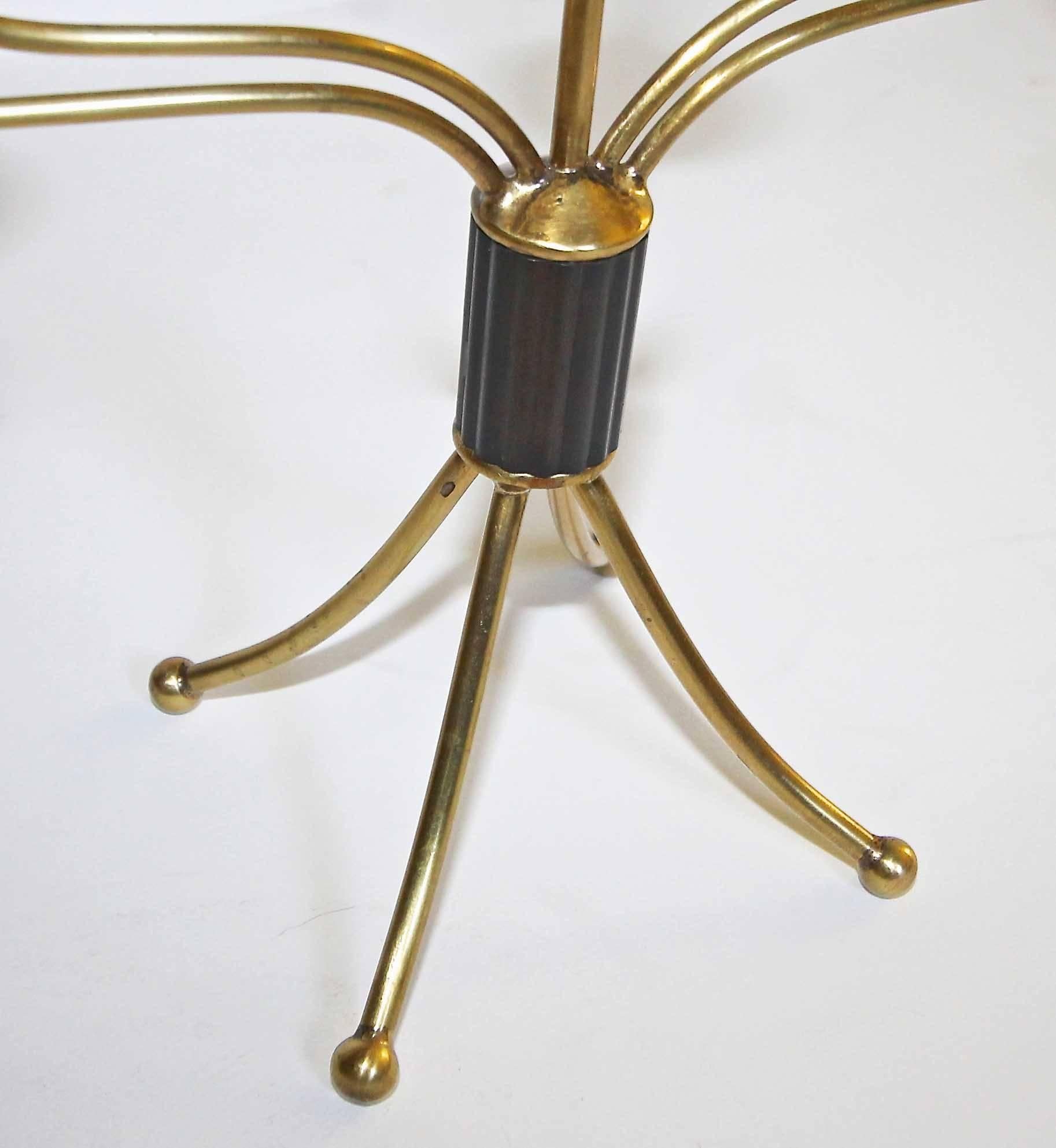 Pair of Swedish Brass Mid-Century Candelabras Candleholders 3