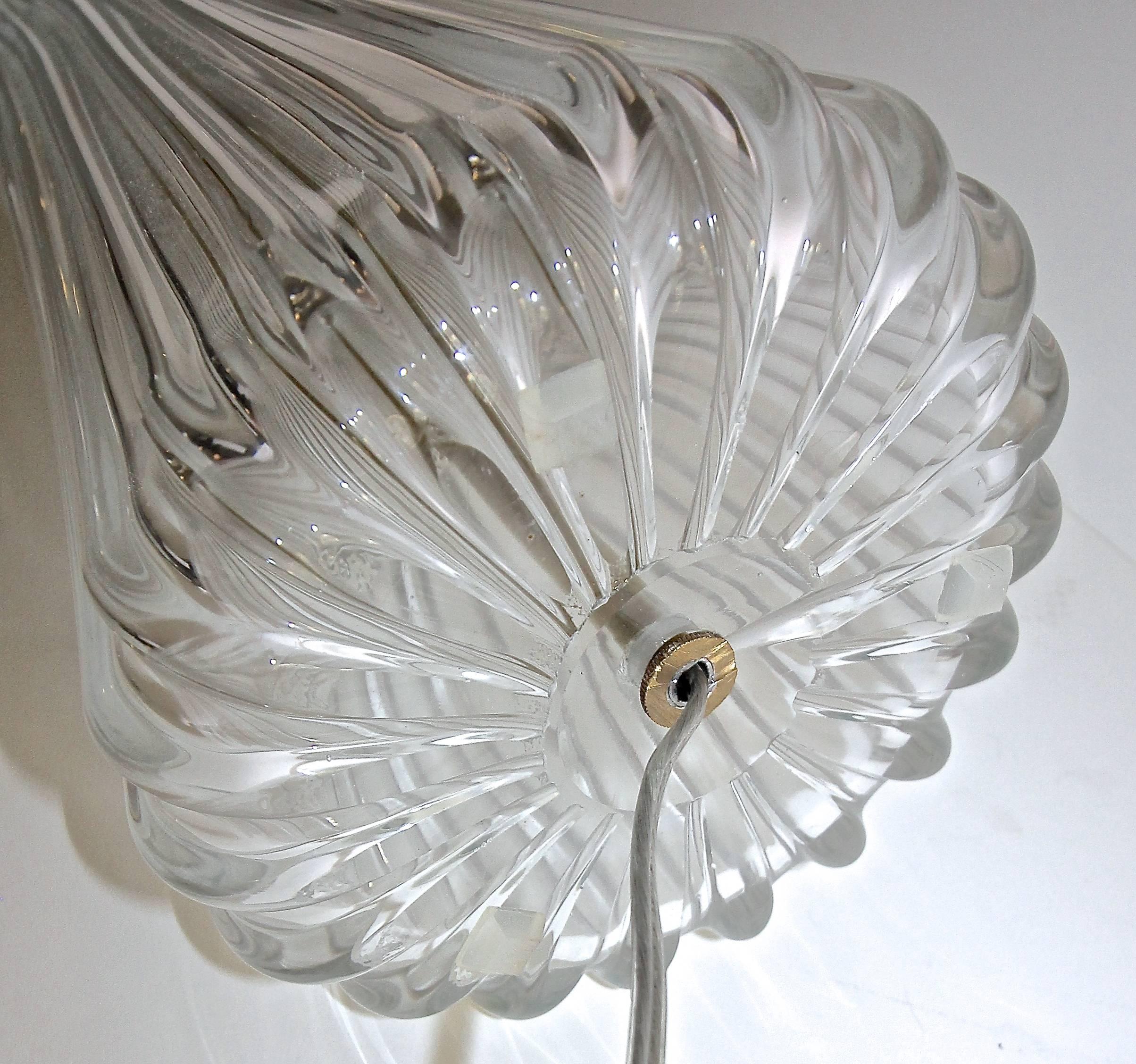 Murano Italian Clear Ribbed Glass Table Lamp 1
