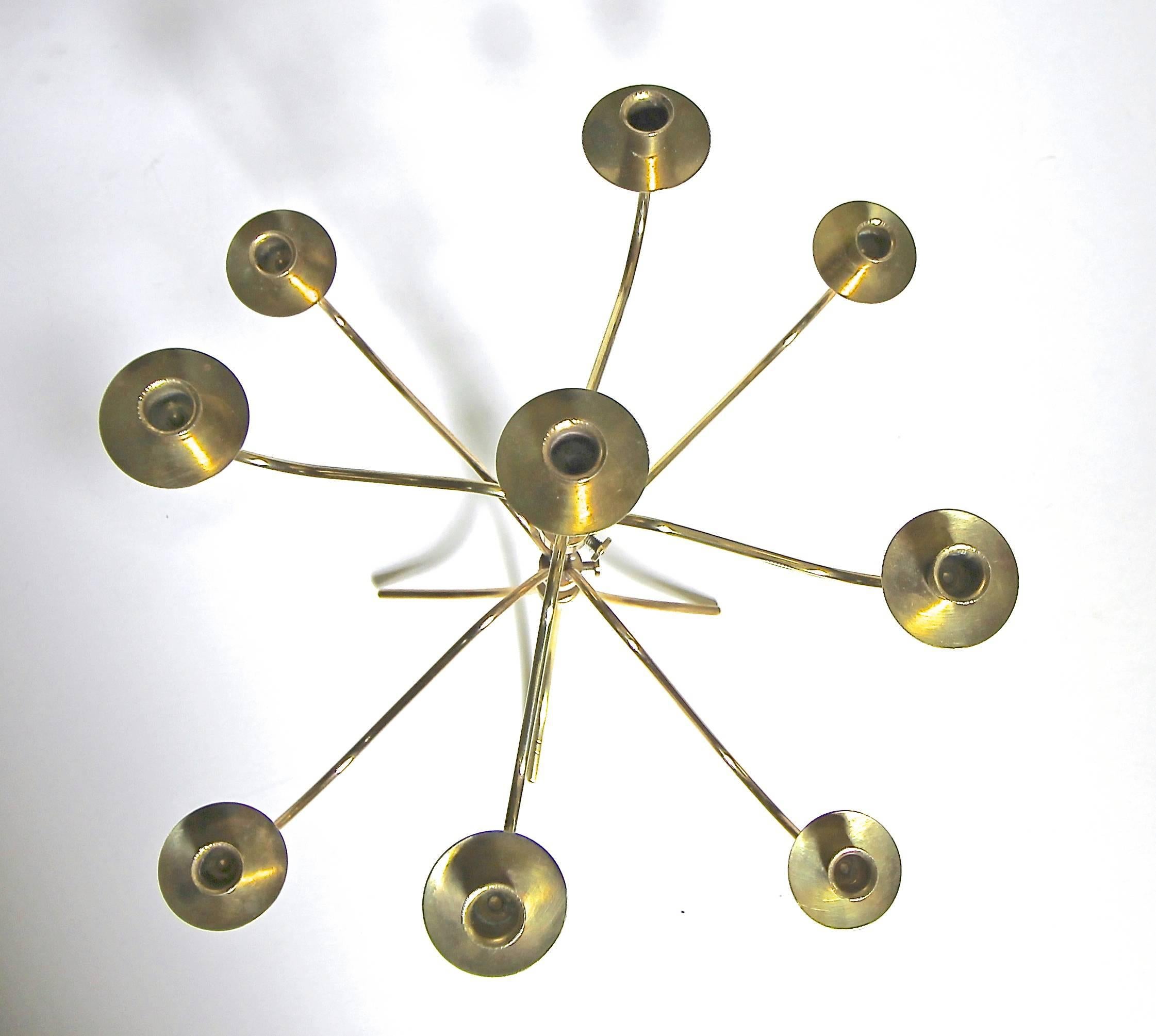 Pair of Josef Frank Swedish Brass Svenskt Tenn Nine-Arm Candelabra 3