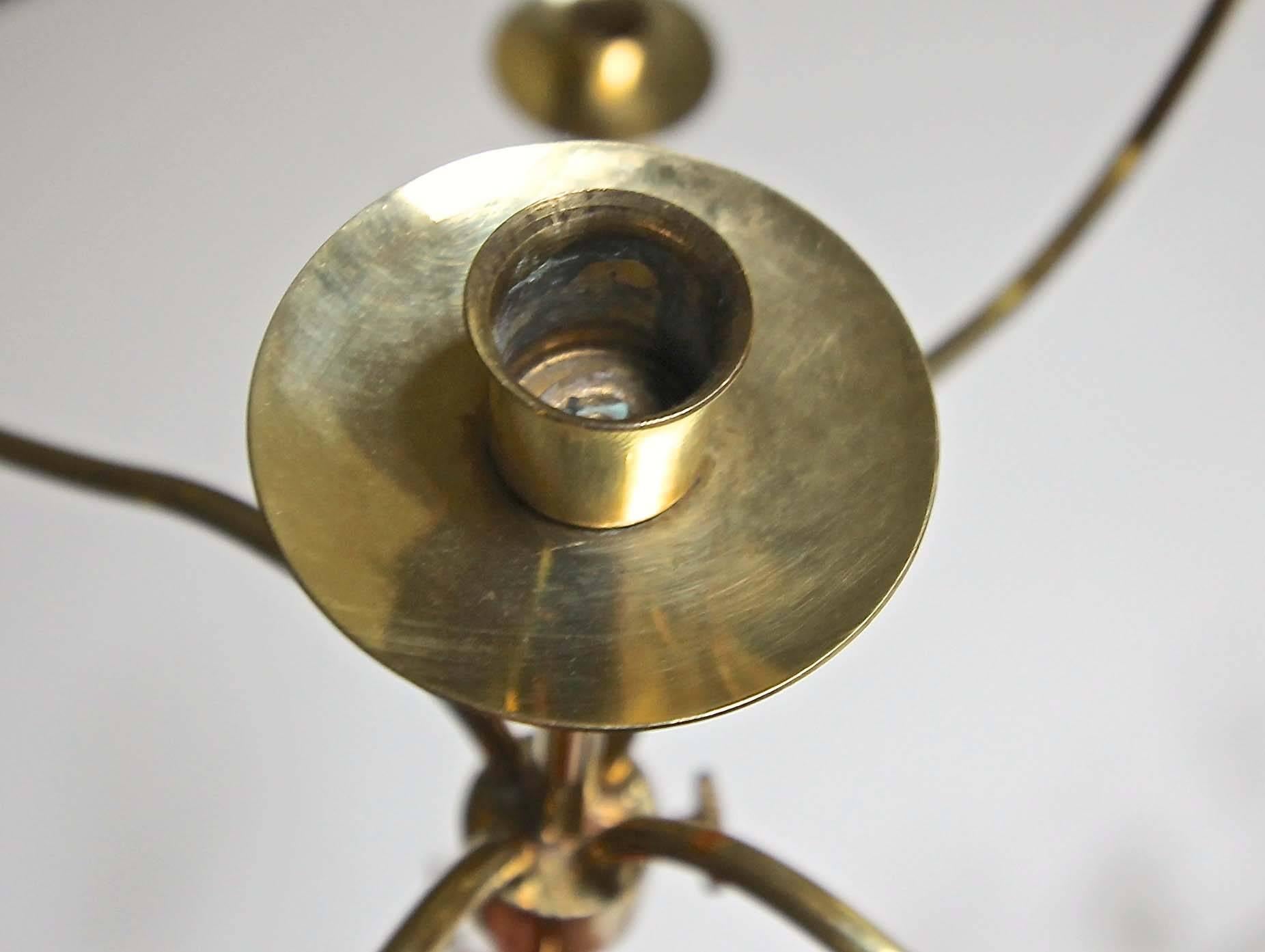 Pair of Josef Frank Swedish Brass Svenskt Tenn Nine-Arm Candelabra 4