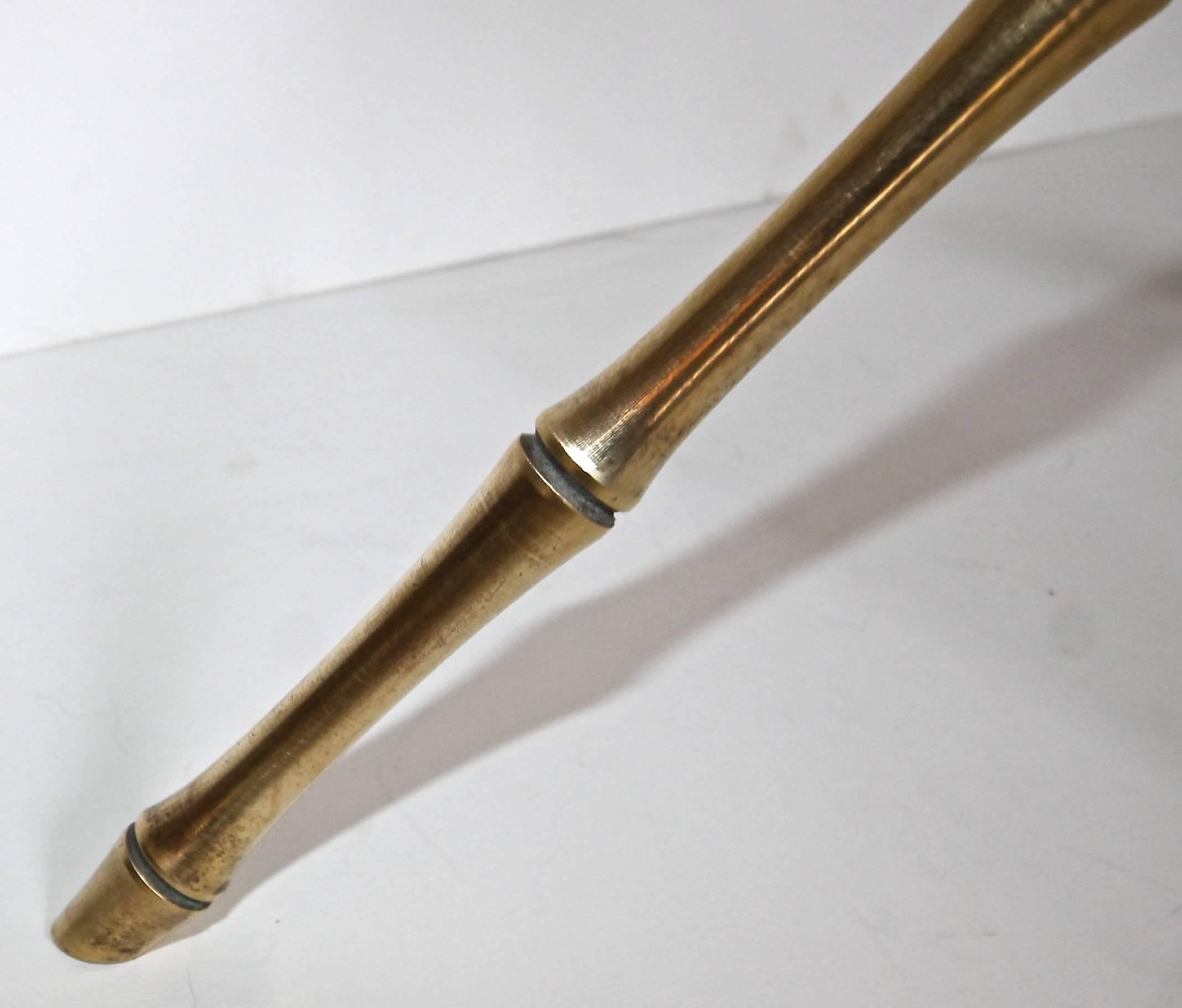 French Maison Baguès Style Faux Bamboo Brass Tripod Side Table 4