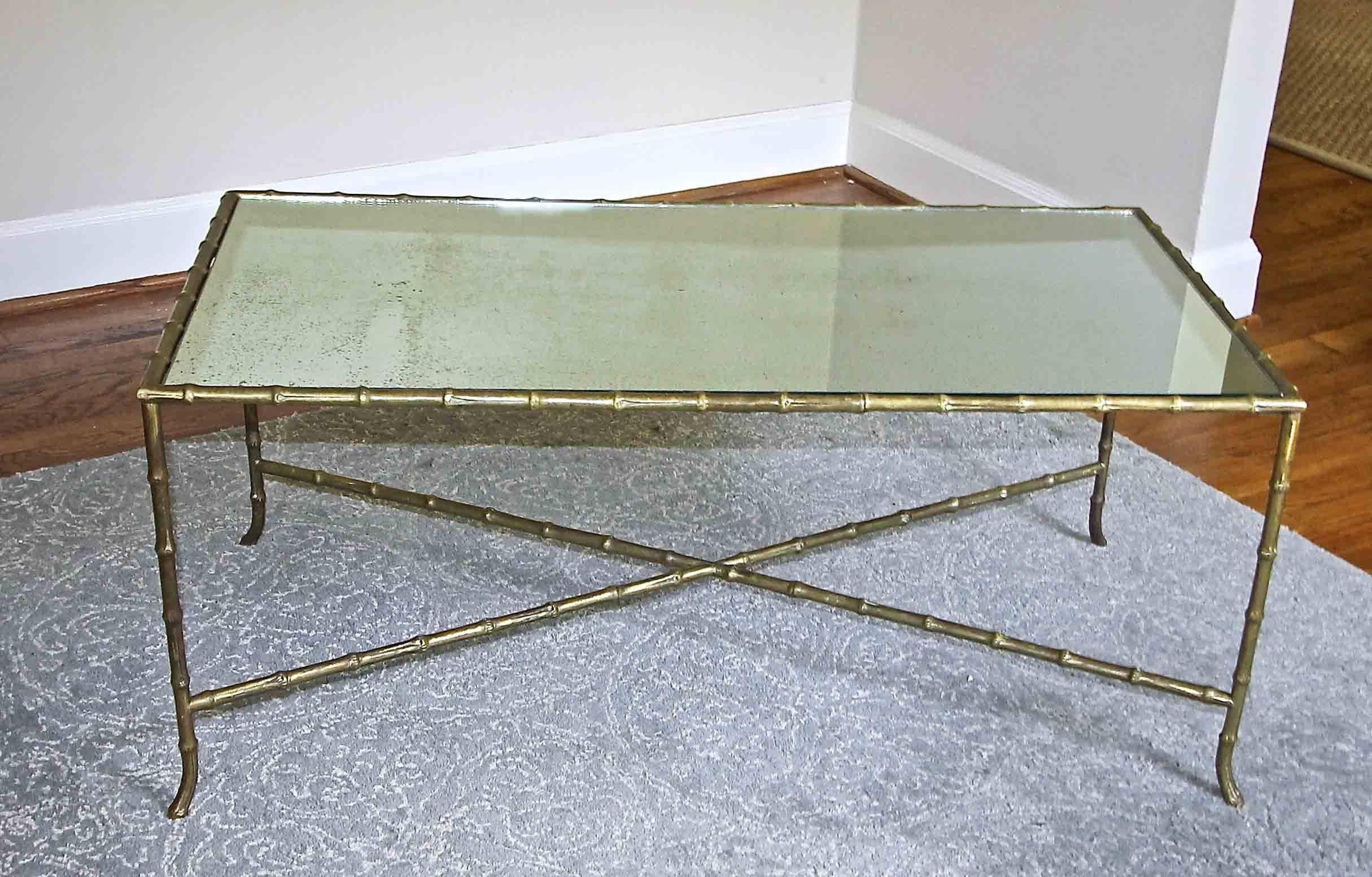 French Bagues Faux Bronze Bamboo Cocktail Table 2