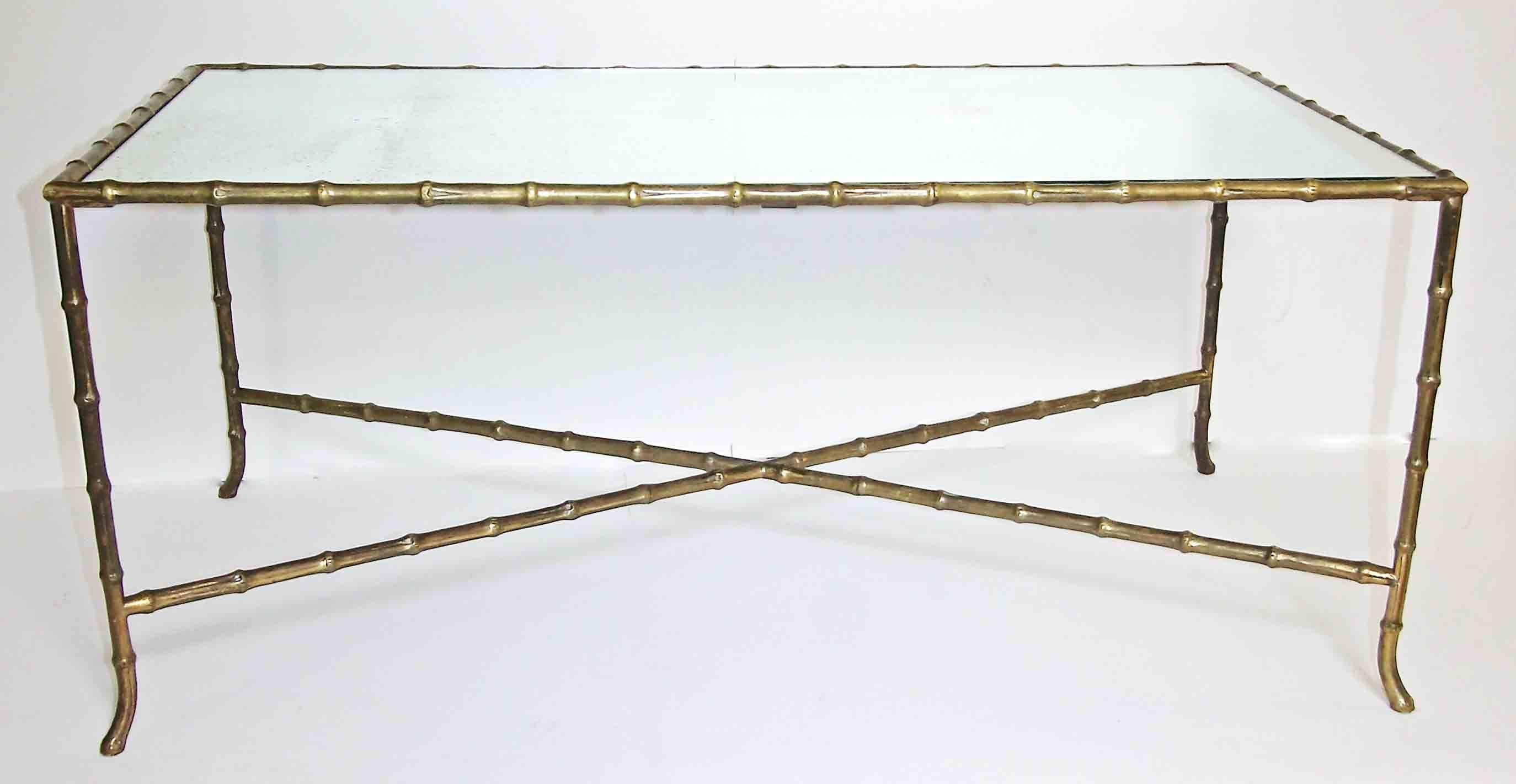 French Bagues Faux Bronze Bamboo Cocktail Table 6