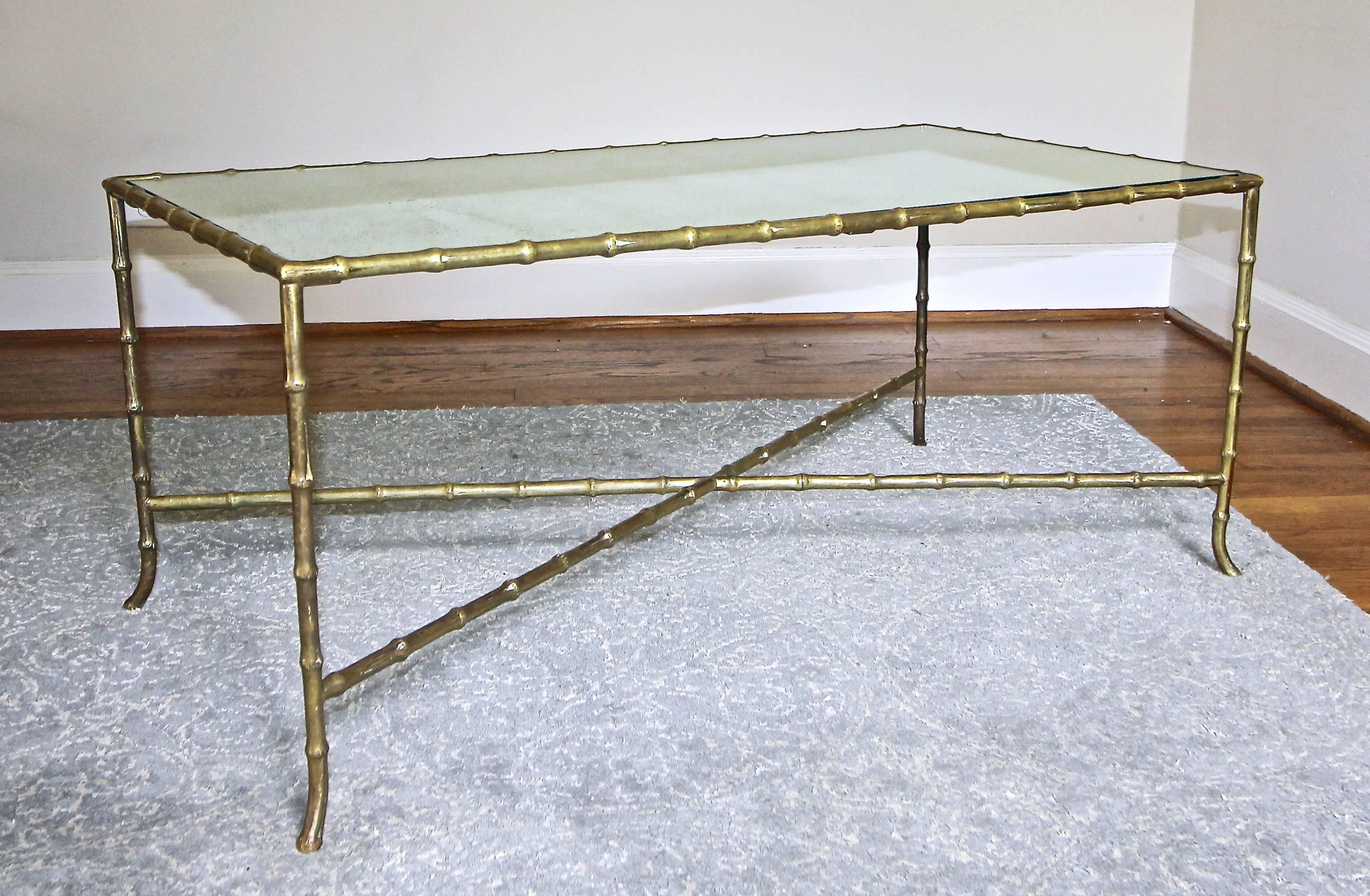 French Bagues Faux Bronze Bamboo Cocktail Table 4