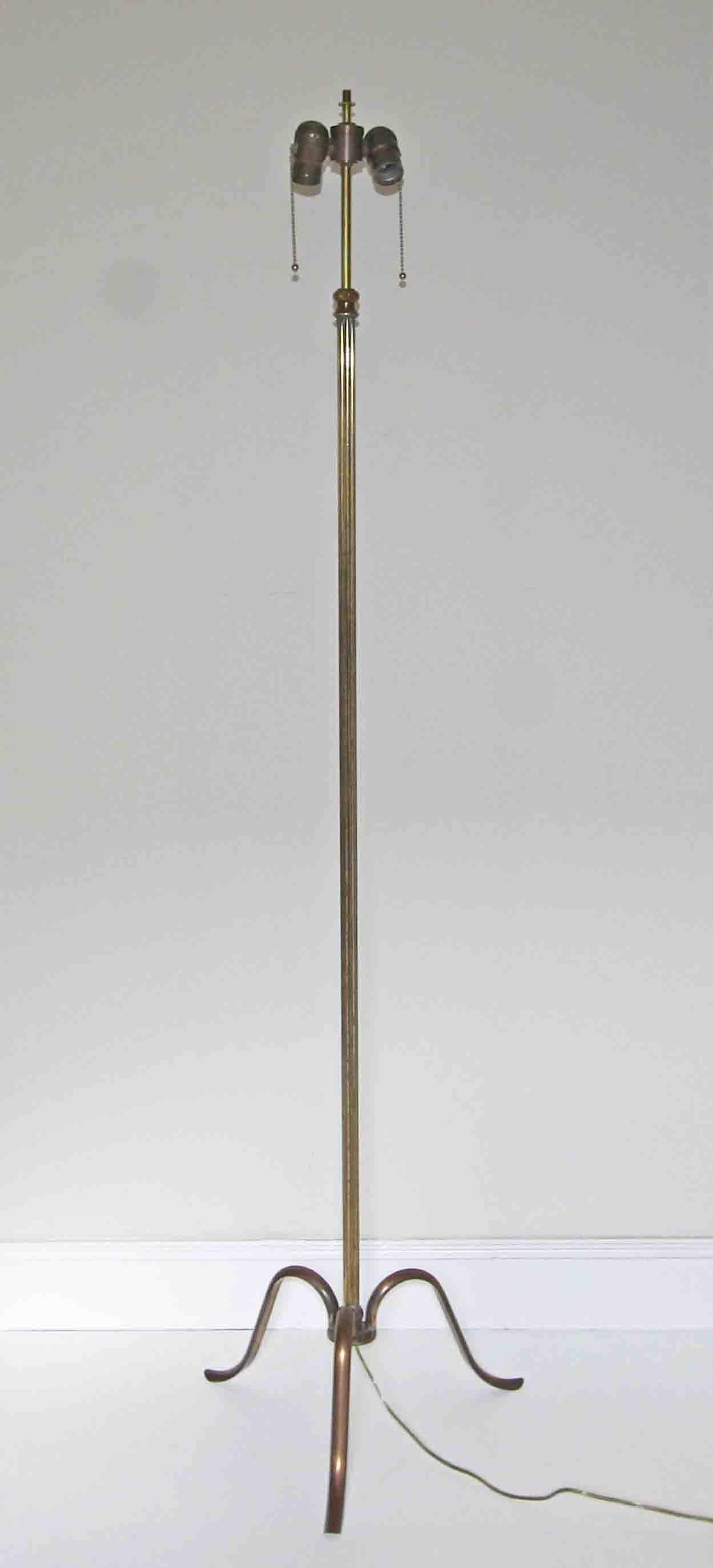 French Tripod Brass Floor Lamp For Sale 4