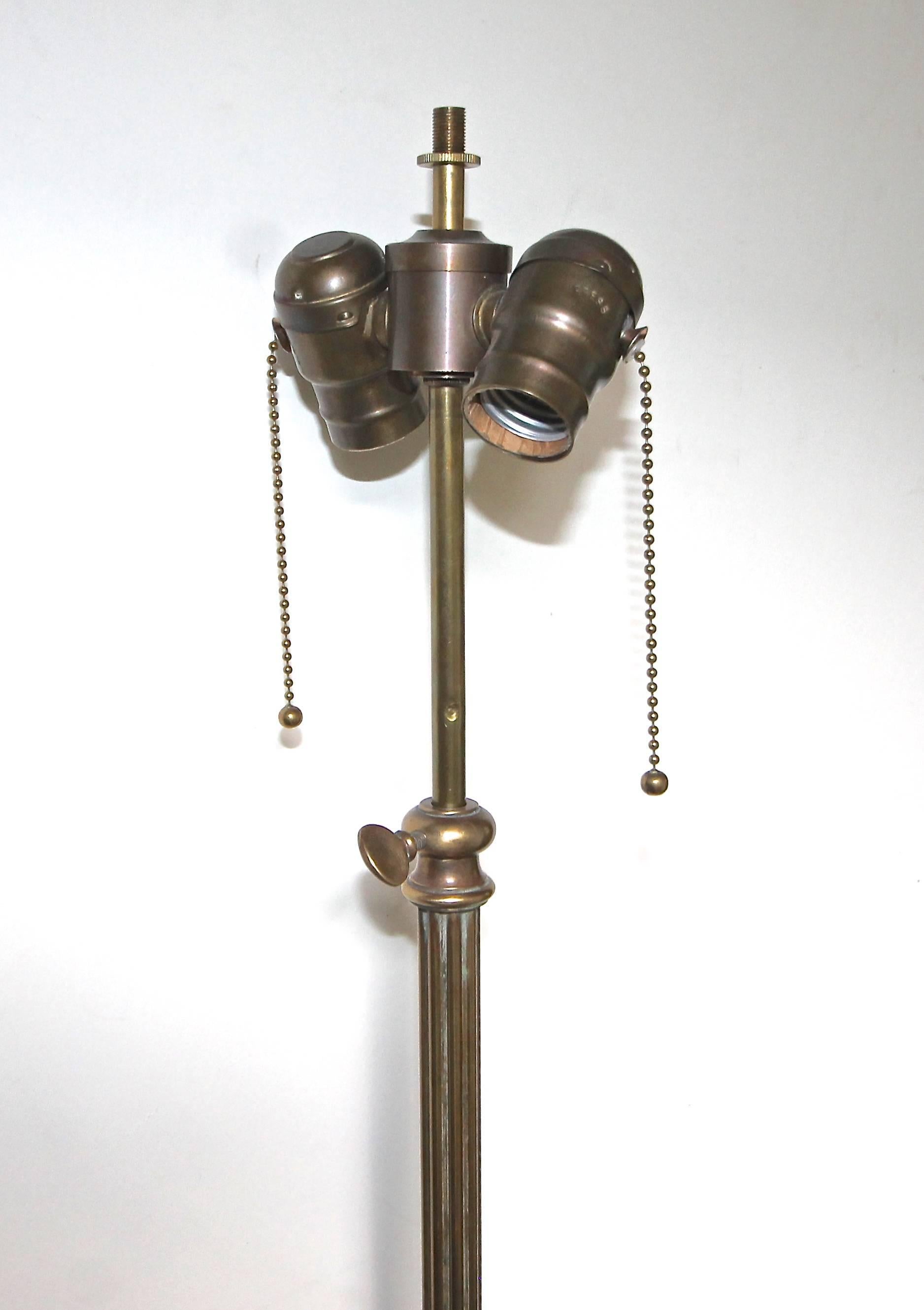 French Tripod Brass Floor Lamp For Sale 3