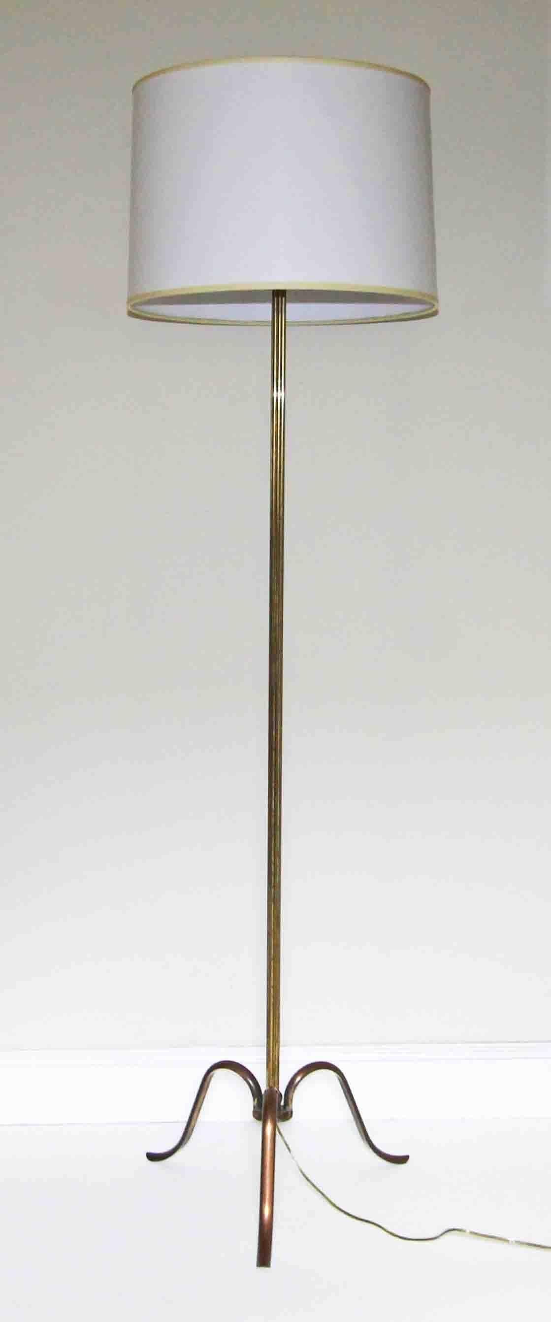 French Tripod Brass Floor Lamp For Sale 5