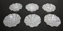 Set of Six Murano Venetian Latticino Glass Dessert Bowl or Dish