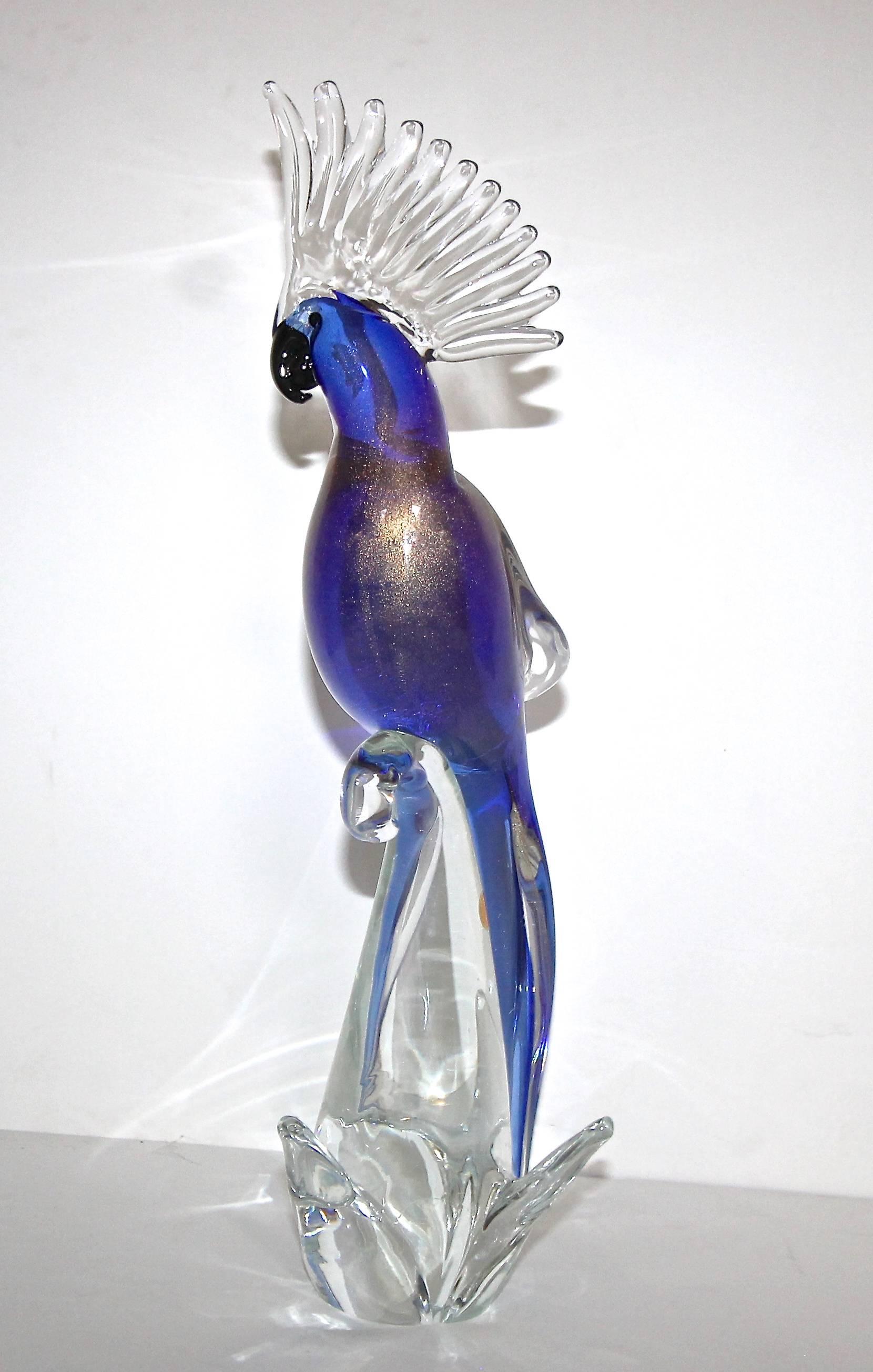 murano glass cockatoo bird