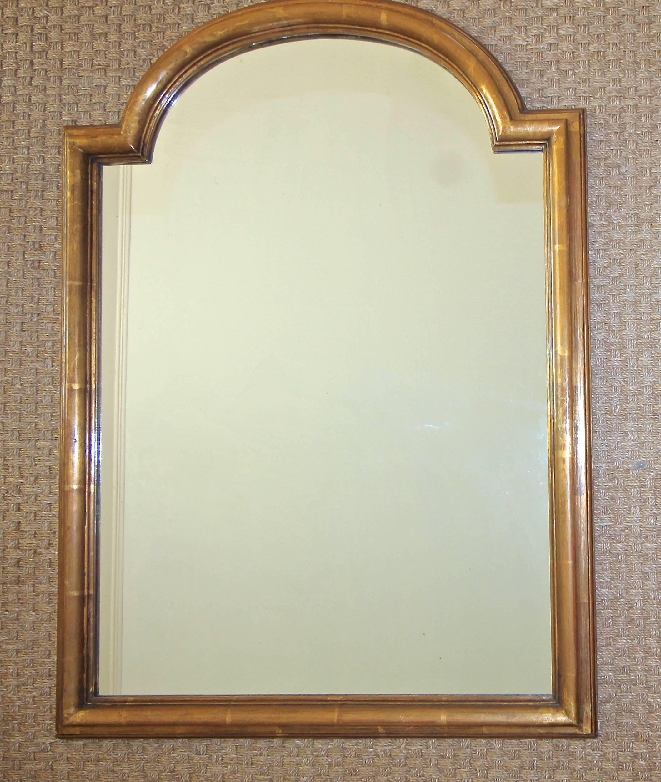 French Louis Philippe Style Arch Top Giltwood Wall Mirror 1