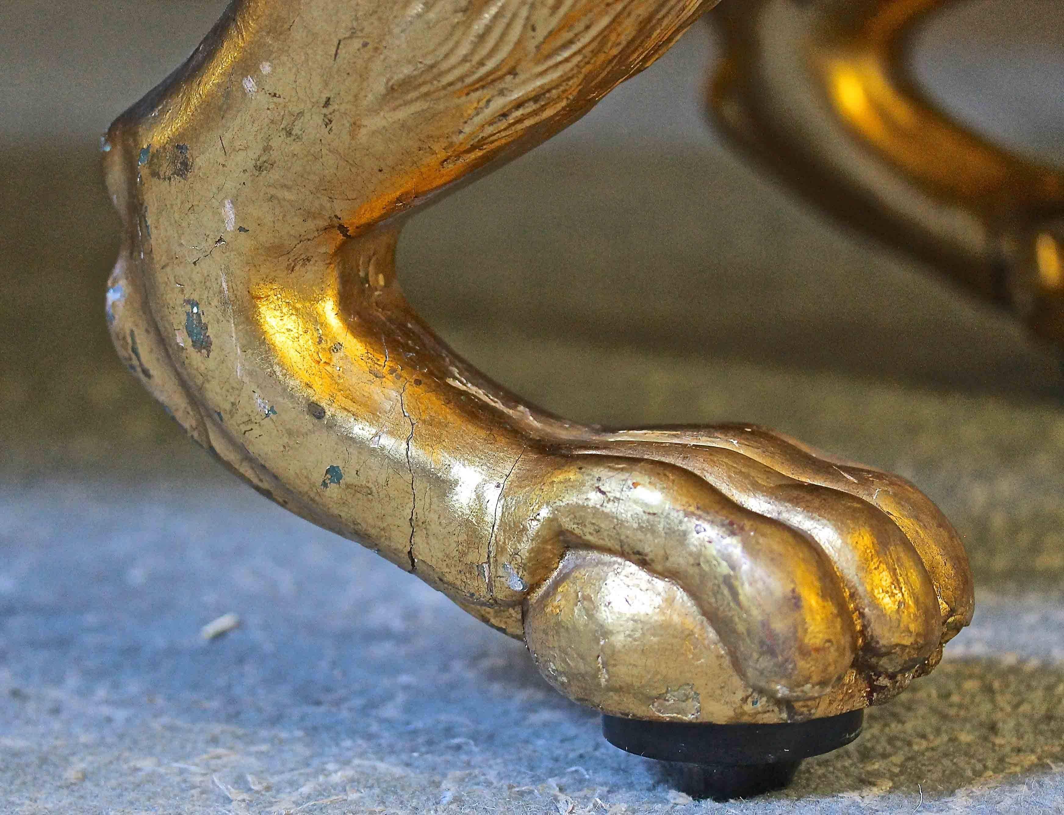 Rare Swedish Empire 19th Century Gilt Paw Foot Chaise Longue Recamier (Bronze)