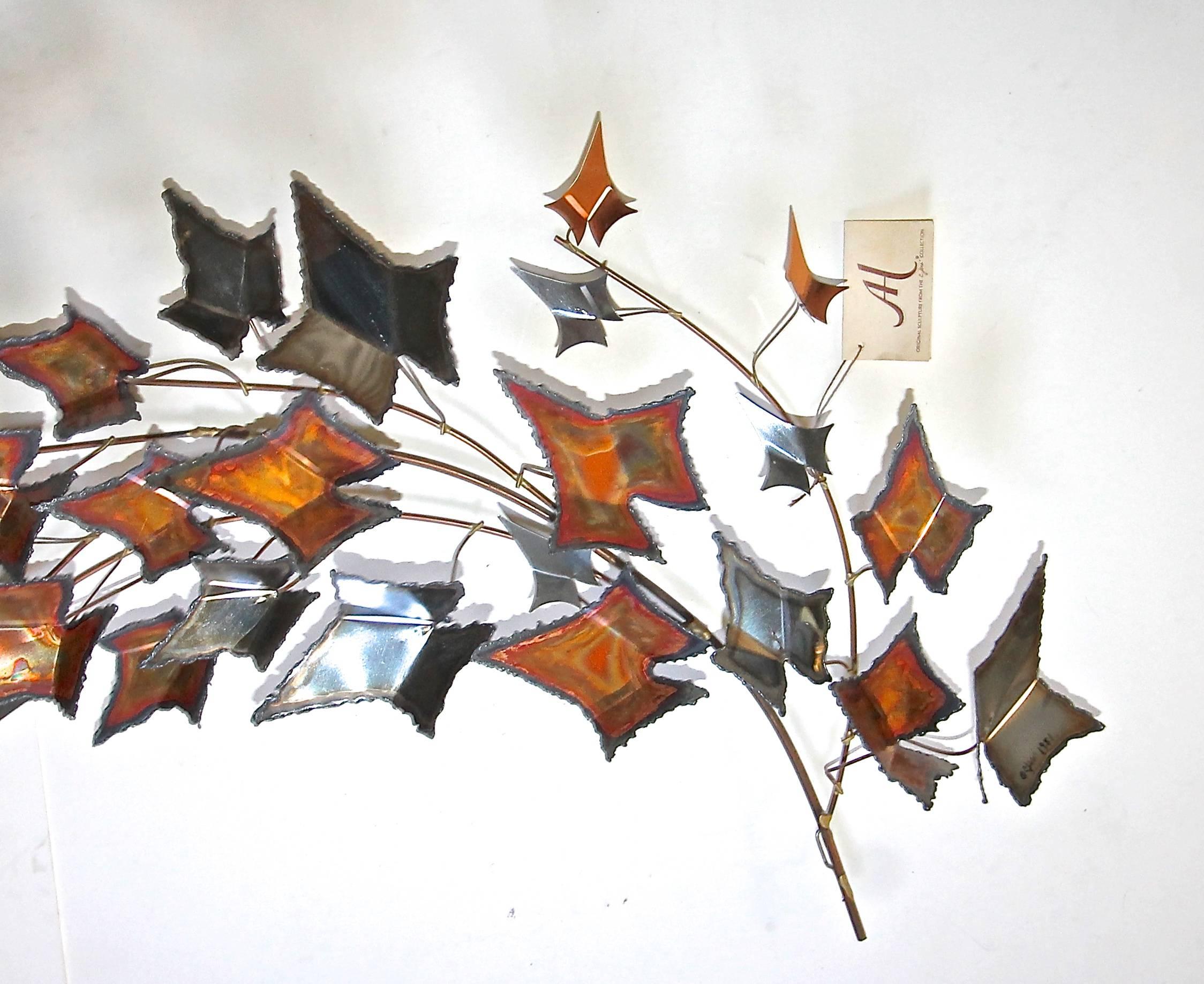 Large Autumn Leaves Metal C Jere Mid-Century Wall Sculpture 4