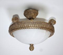 Giltwood Alabaster Pendant Ceiling Light