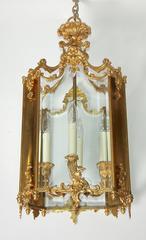 French Doré Gilt Bronze Louis XV Style Lantern
