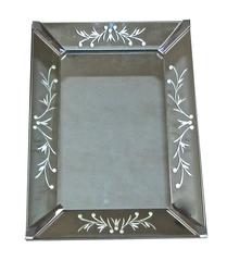 Diminutive French Deco Etched Wall Mirror