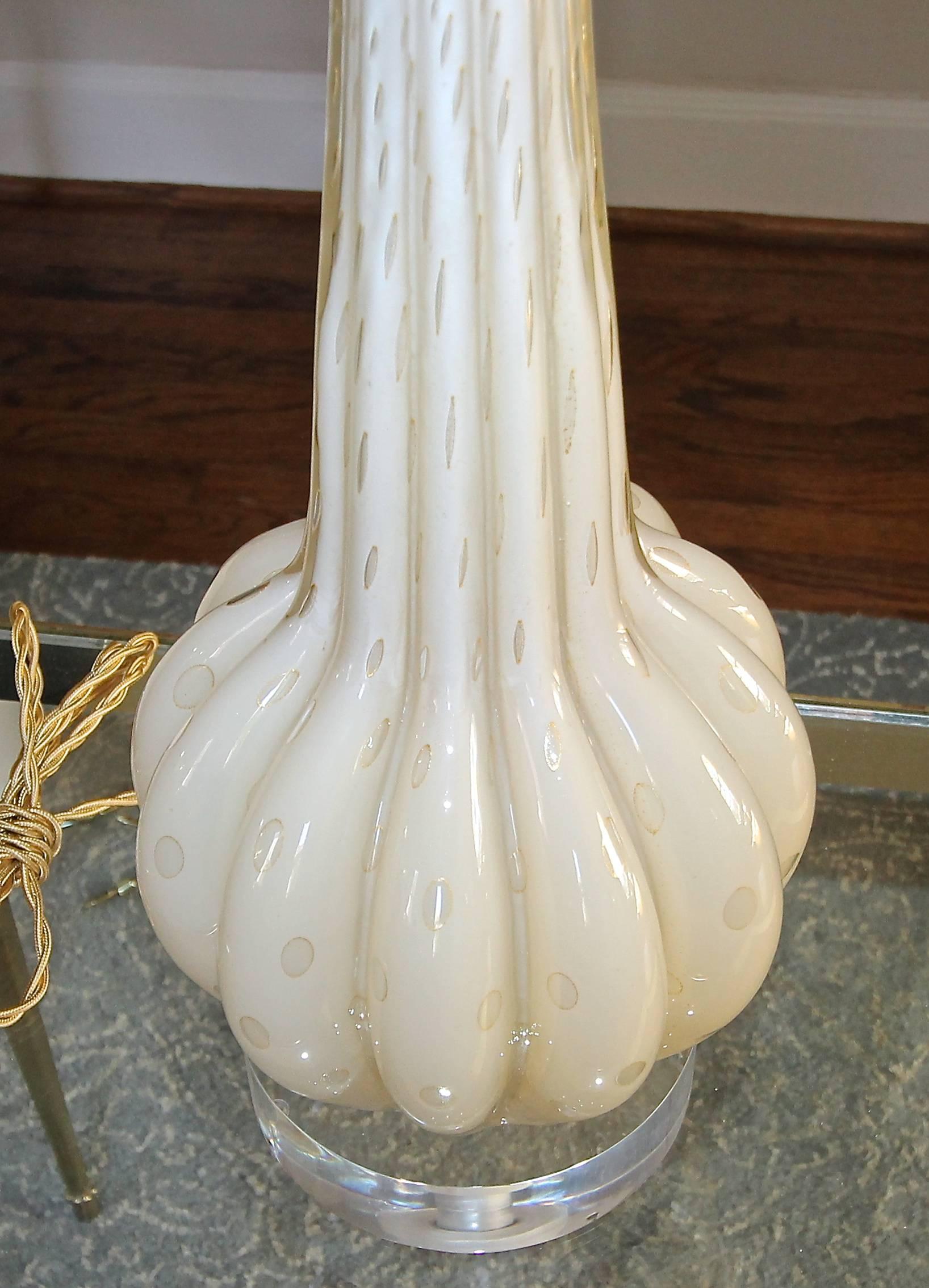 Single Murano Italian Champagne Gold Bubbles Table Lamp mediados del siglo XX