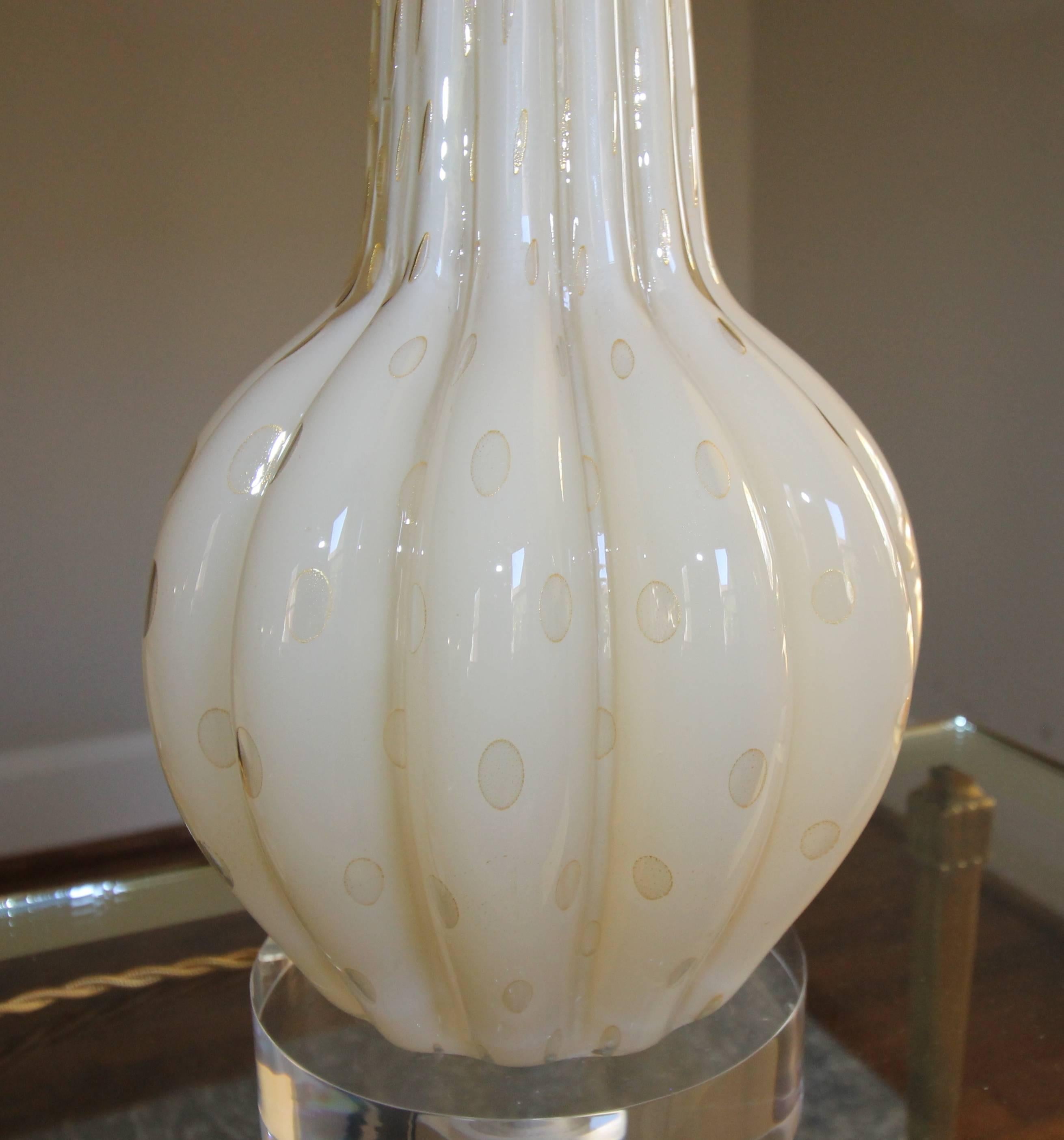 Single Murano Italian Champagne Gold Bubbles Table Lamp 2